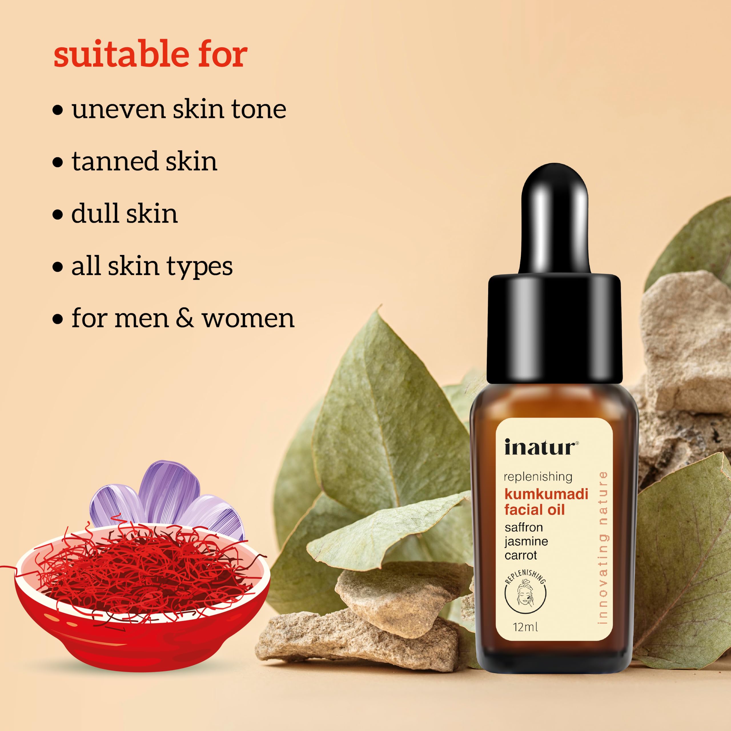 Kumkumadi Ayurvedic Facial Oil for Radiant Glow - Reduces Pigmentation & Blemishes - All Skin Types - 12ml - Perfect for Nighttime Skincare & Anti-Aging Routine