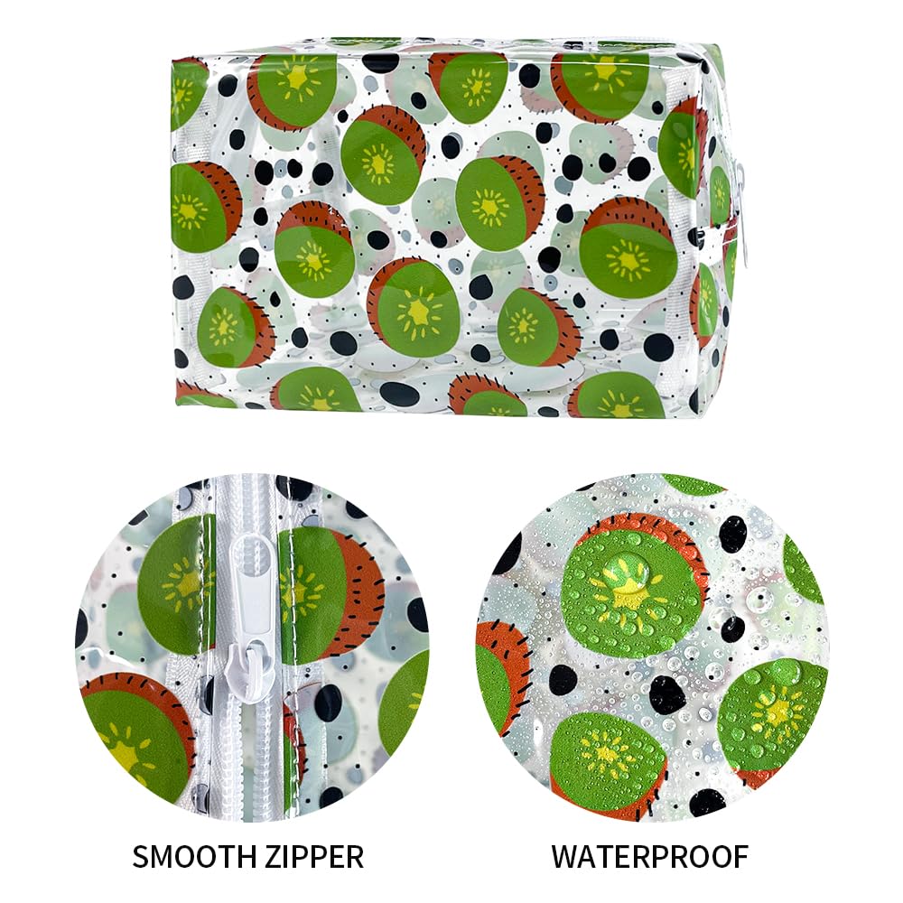ONEART Cute Fruit Cosmetic Bag Set of 2 - Clear Makeup Toiletry Pouch with Zipper, Cartoon Portable Organizer for Travel, Gym & Daily Storage | Waterproof & Durable Beauty Accessories Case