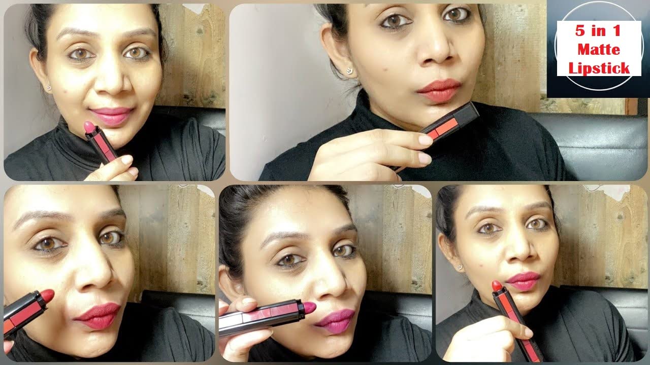 Girls Ultra Smooth Beauty Creamy Matte 5-in-1 Fantastic Lipstick - The Reds (7.5g) | Long Lasting Moisturizing Lip Color for Daily Wear, Parties & Special Occasions