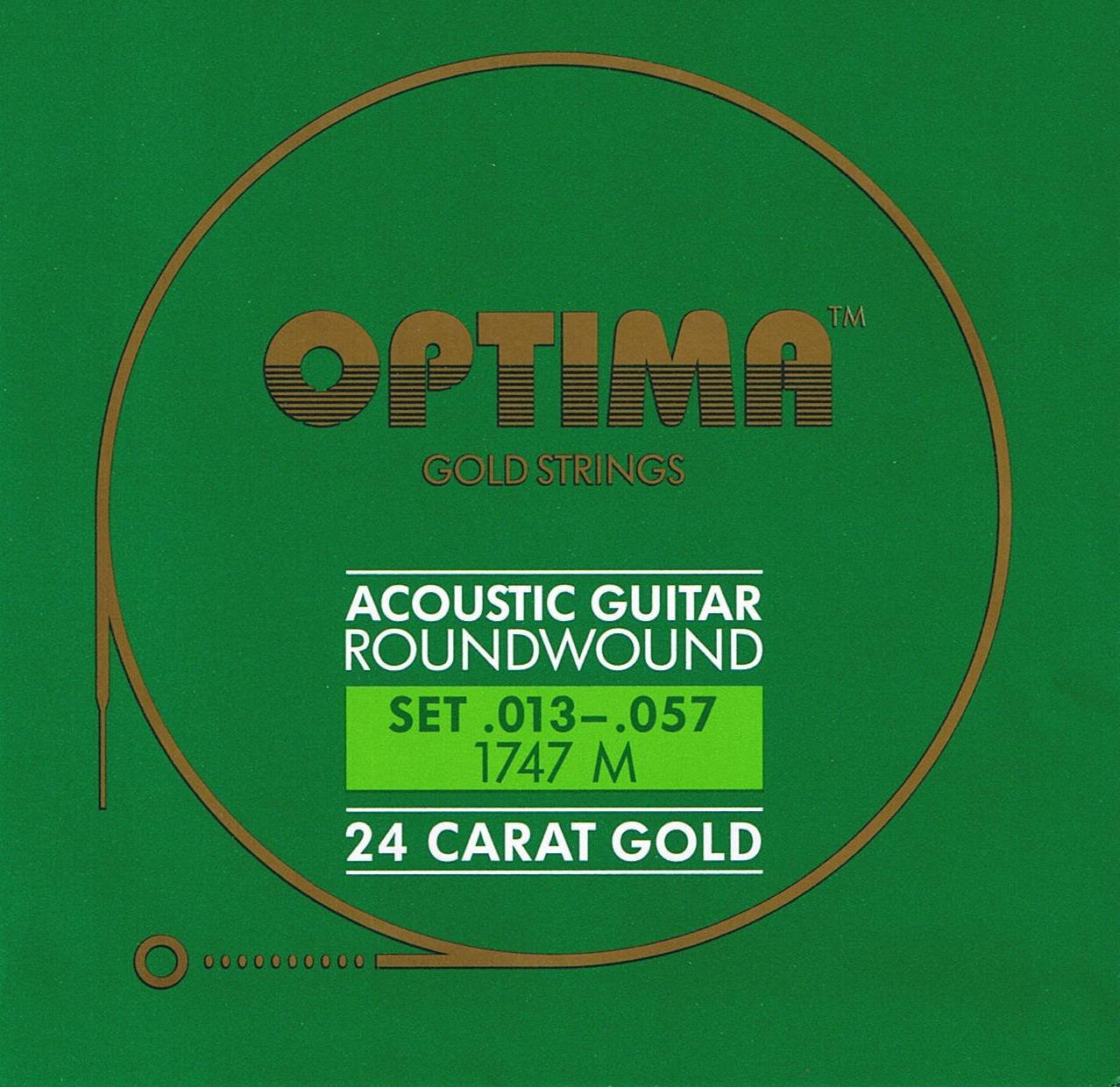 Optima 24K Gold Plated Acoustic Guitar Strings .013-.057 for Professional Musicians & Beginners - Perfect for Live Performances, Studio Recording & Practice Sessions