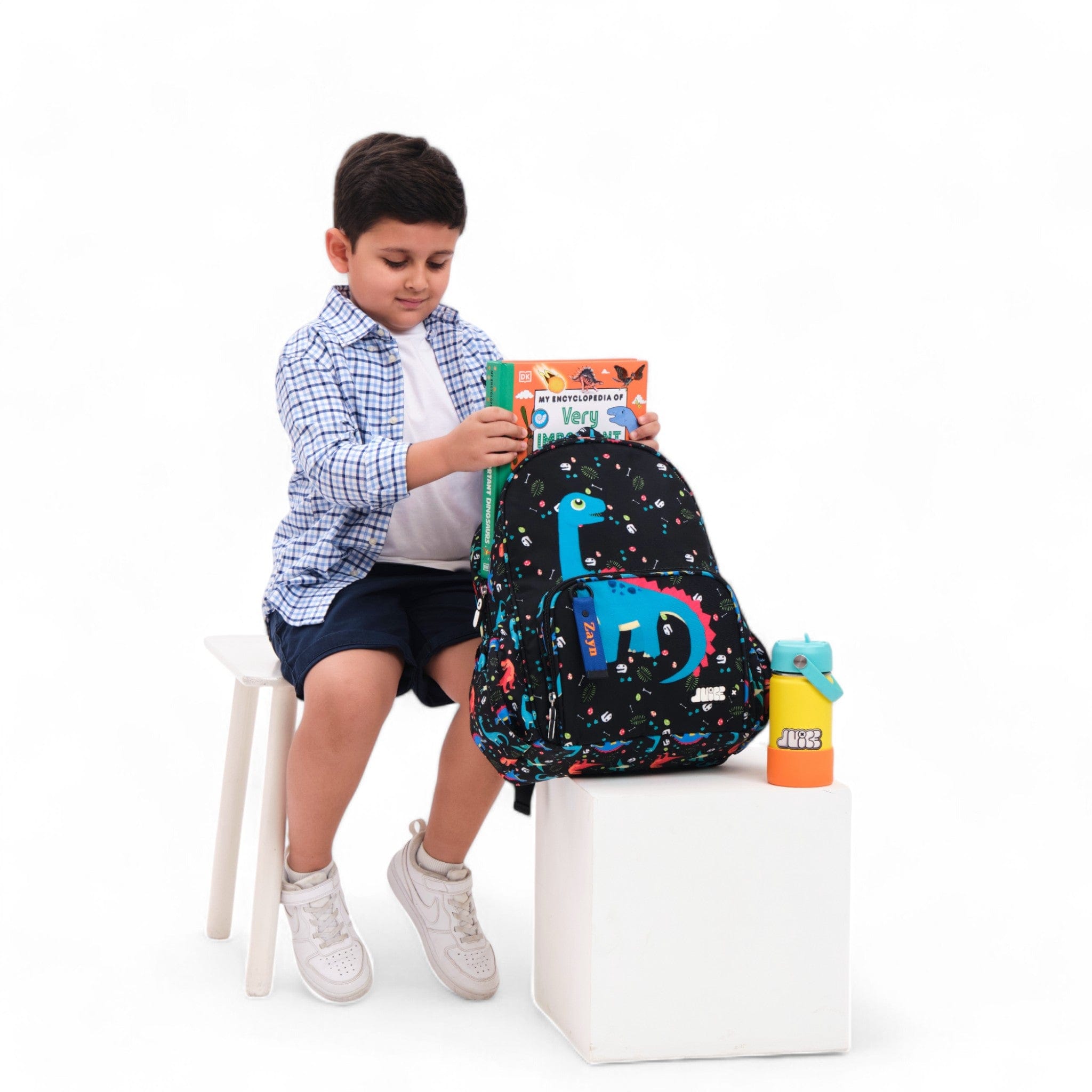 Durable Mighty Dino Medium Backpack for School, Travel & Outdoor Adventures - Water-Resistant Laptop Bag for Kids & Teens