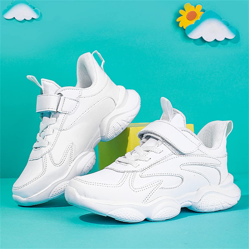 MATERUIEYES Kids' Running Shoes - Breathable Mesh Sports Sneakers for Girls, Lightweight & Comfortable White Athletic Shoes - Perfect for School, Play & Daily Activities
