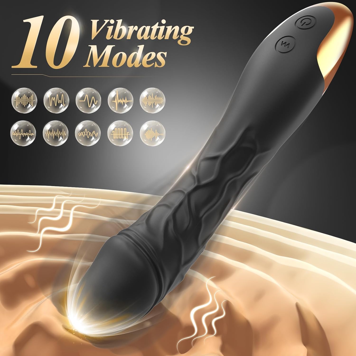 Vooloka 7.7 Inch Realistic Vibrating Dildo for Women & Men, Wand Vibrator Anal Toy, Prostate Massager, Gay Sex Toy, Black - Perfect for Couples & Solo Play