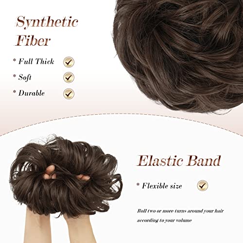 Large Curly Hair Bun Scrunchie Extension - Perfect for Ponytails, Updos & Everyday Hairstyles