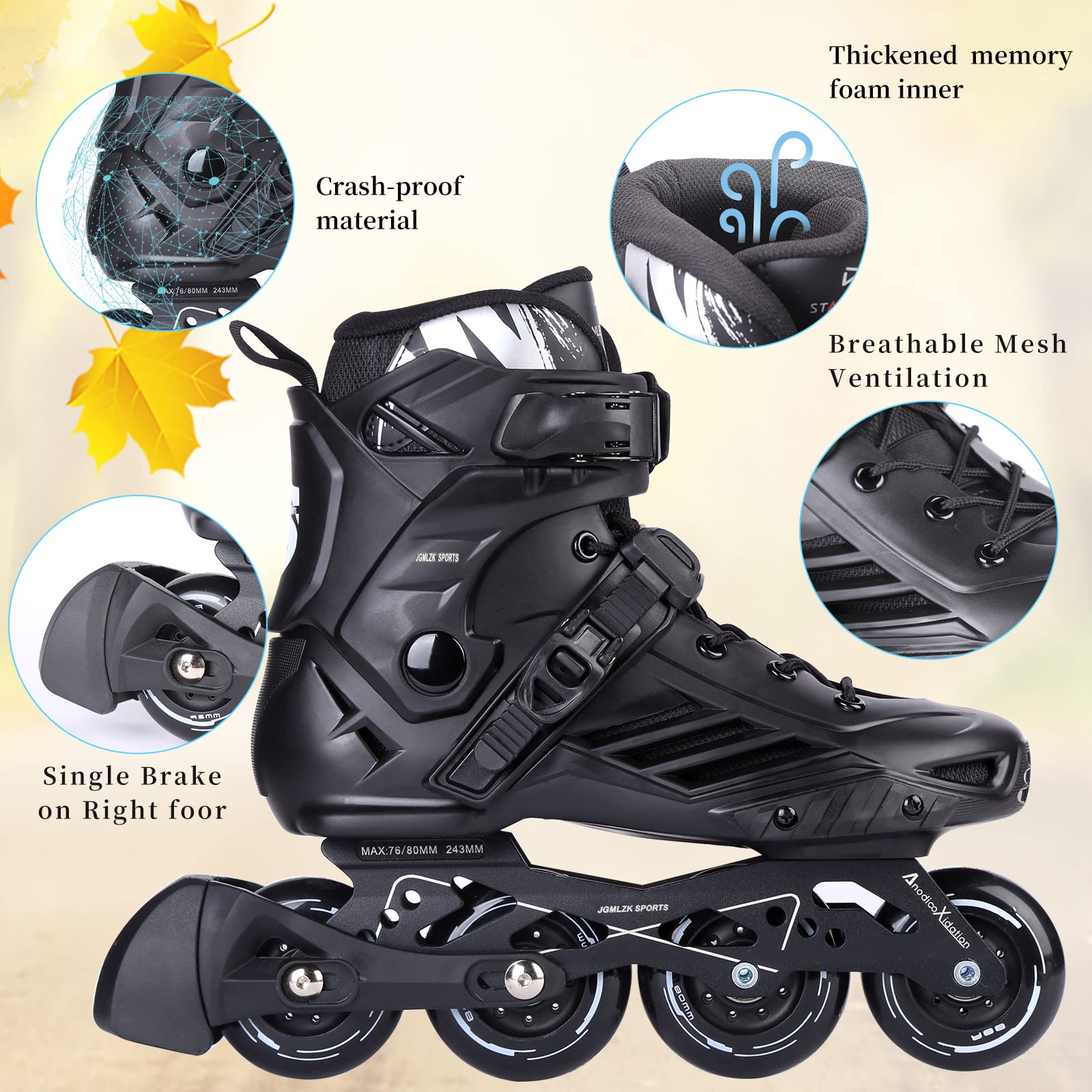 Premium Inline Skates for Adults - High Performance Outdoor Fitness Rollerblades for Women & Men - Perfect for Street Skating, Exercise & Recreation