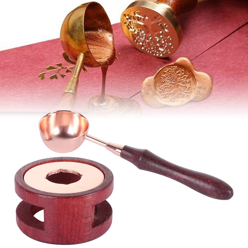 Premium Wax Seal Warmer Kit - Electric Wax Melting Pot with Spoon for DIY Sealing Wax Stamps, Letters & Envelopes - Perfect for Wedding Invitations, Gift Wrapping & Vintage Craft Projects