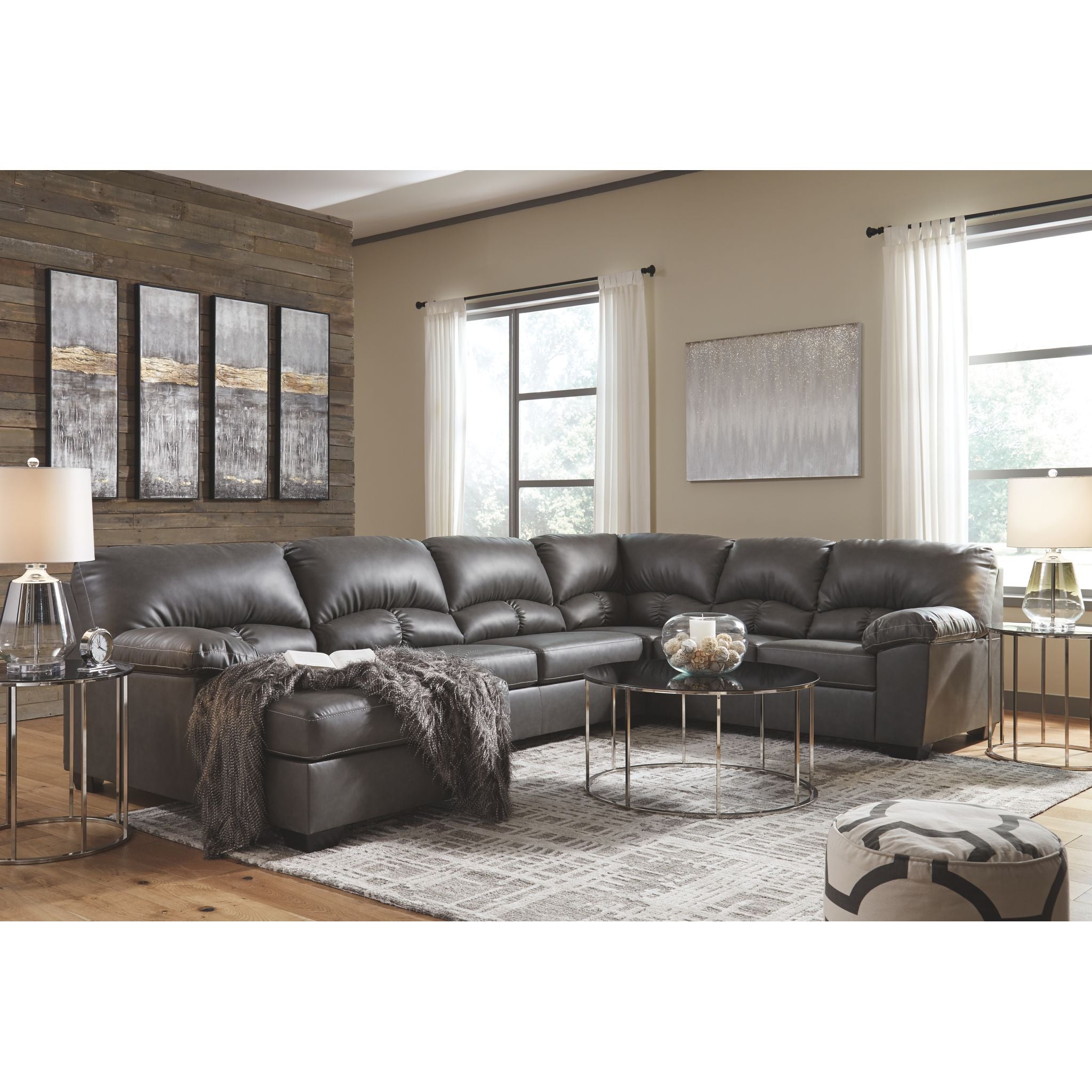 Aberton 3-Piece Modular Sectional Sofa Set - Modern L-Shaped Couch with Chaise for Living Room, Family Room & Apartment