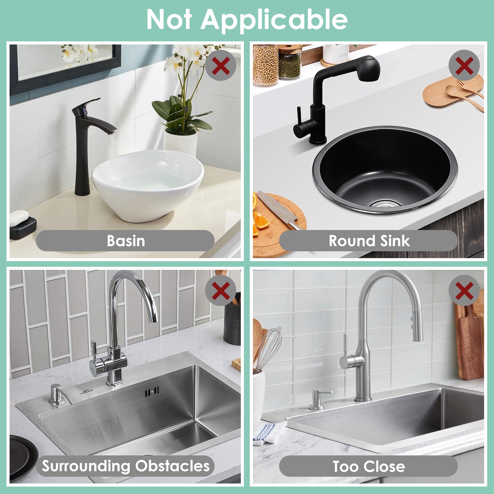 17.7 Inch Non-Slip Silicone Faucet Mat for Kitchen Sink - 6 Slope Splash Guard with Drain Holes & Secure Fastening Buttons - Gray - Perfect for Preventing Water Splashes and Protecting Countertops