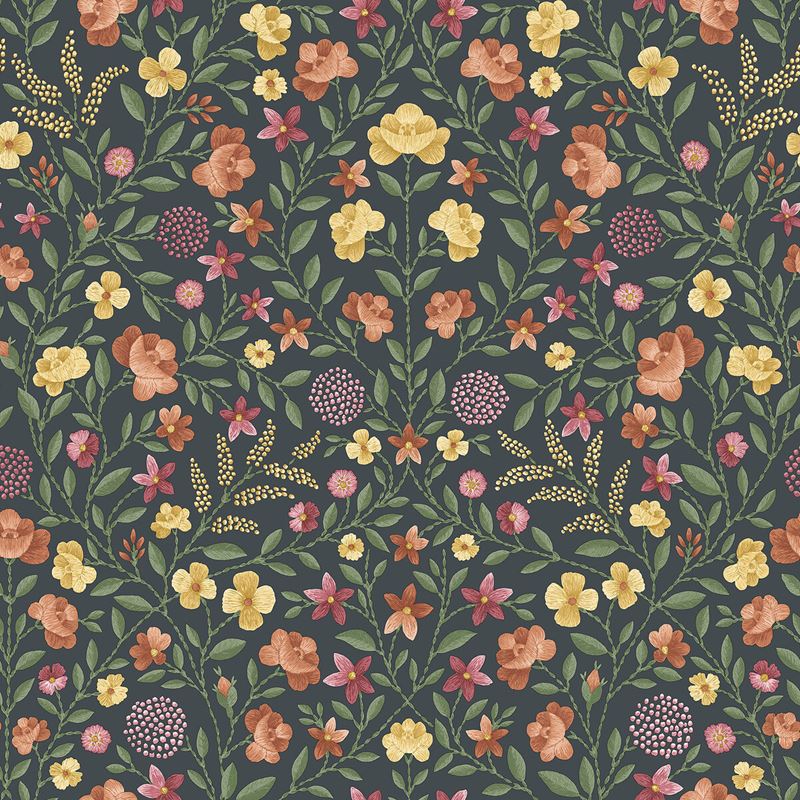 Cole & Son Court Embroidery MT&R Botanical Wallpaper - Premium Floral Design for Living Room, Bedroom & Dining Room Decoration