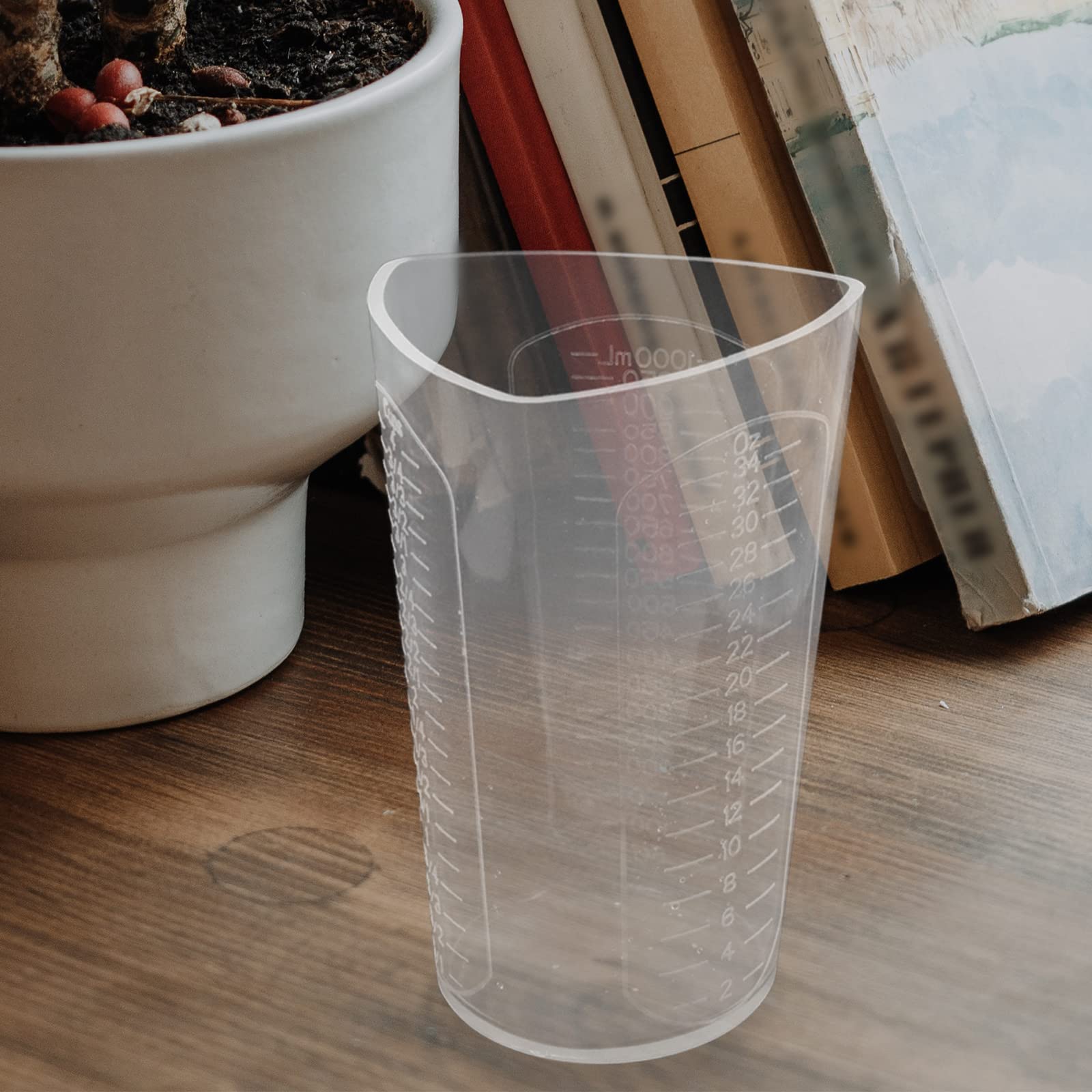 Premium Silicone Resin Measuring Cups - 1000ml Thick Non-Stick Mixing & Pouring Cups with 3 Measurement Units (OZ/ML/G) - Ideal for Epoxy Resin, Art Crafts, Baking & Kitchen Use