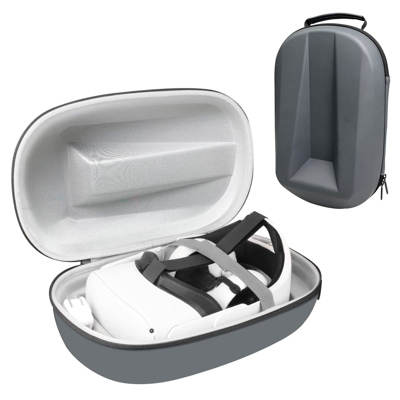 LYCEBELL Protective Carrying Case for Oculus Quest 2 VR Headset - Compatible with Official/Eyglo/Esimen Elite Head Straps - Shockproof, Dustproof & Waterproof Travel Storage for Quest 2 Accessories & Controllers (Gray) - Perfect for Gaming, Travel & Outdoor VR Adventures