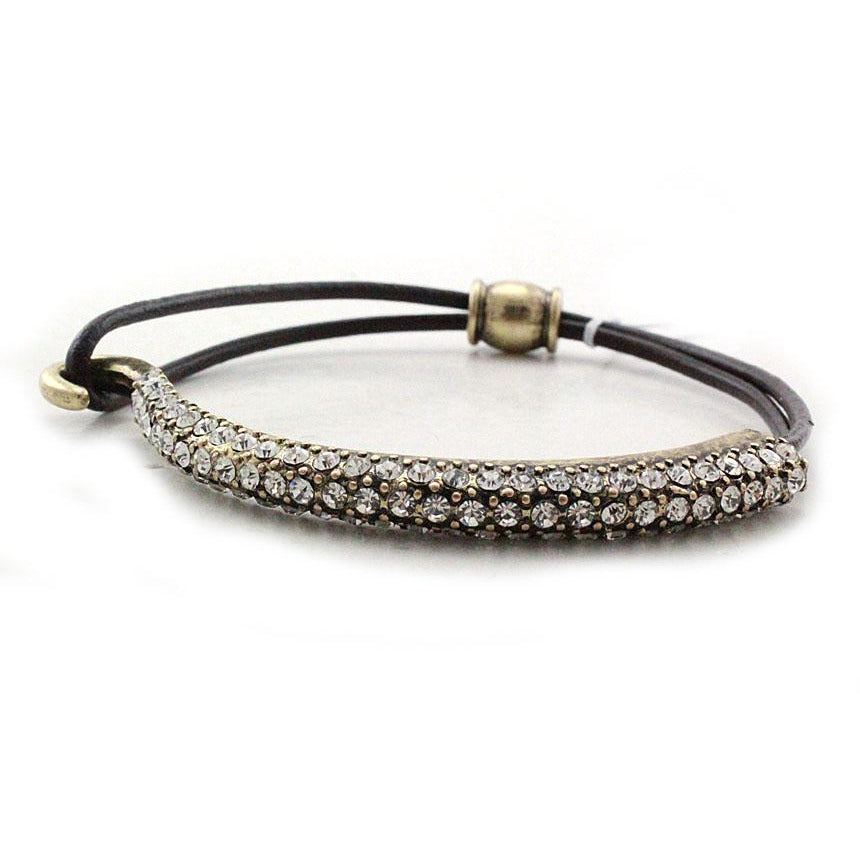 Crystal Studs Bracelet for Women - Elegant Adjustable Beaded Wristband for Daily Wear, Party & Gift