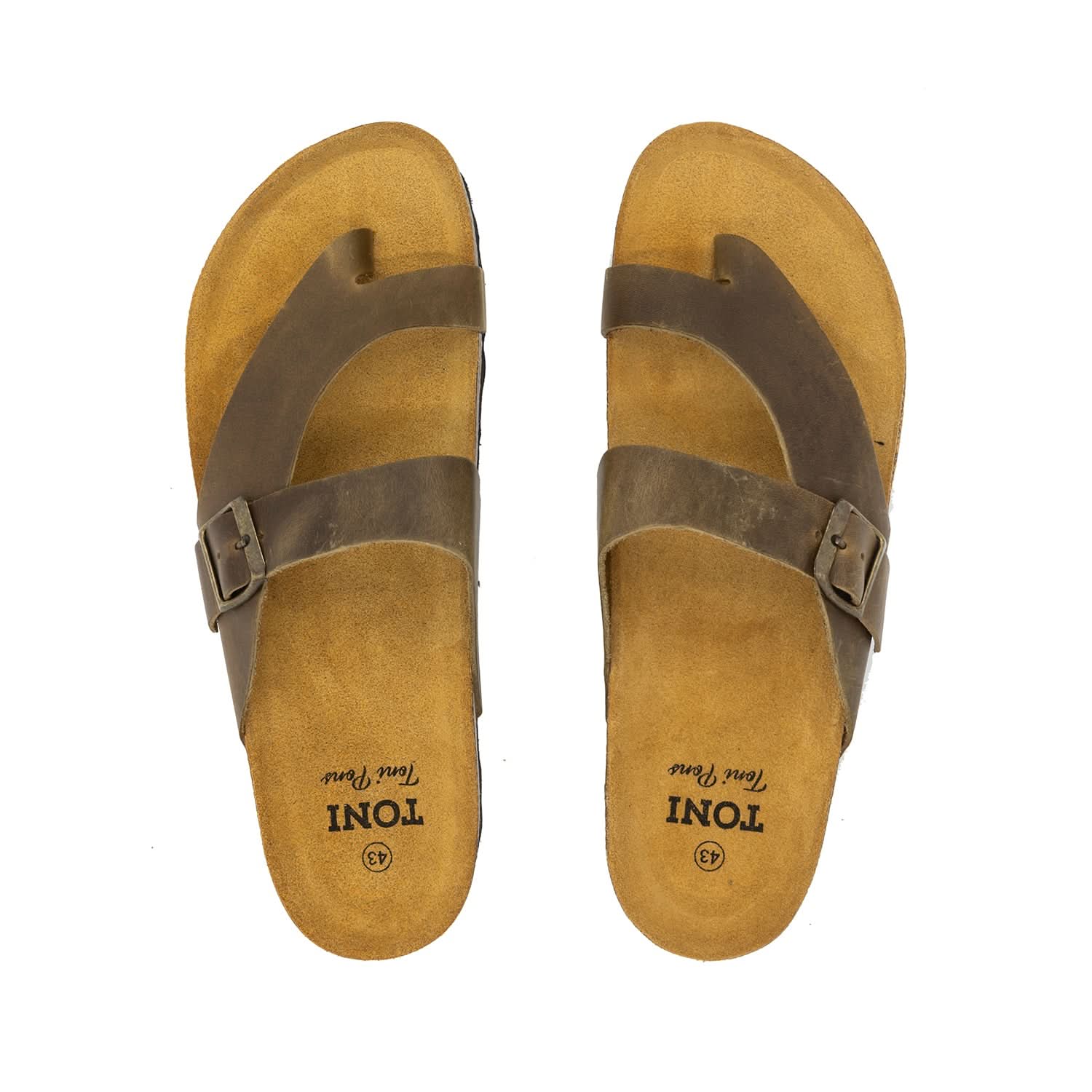 Men's Plain Leather Open Toe Slippers - Comfortable & Breathable House Shoes for Indoor/Outdoor Wear - Perfect for Home, Beach, and Relaxation