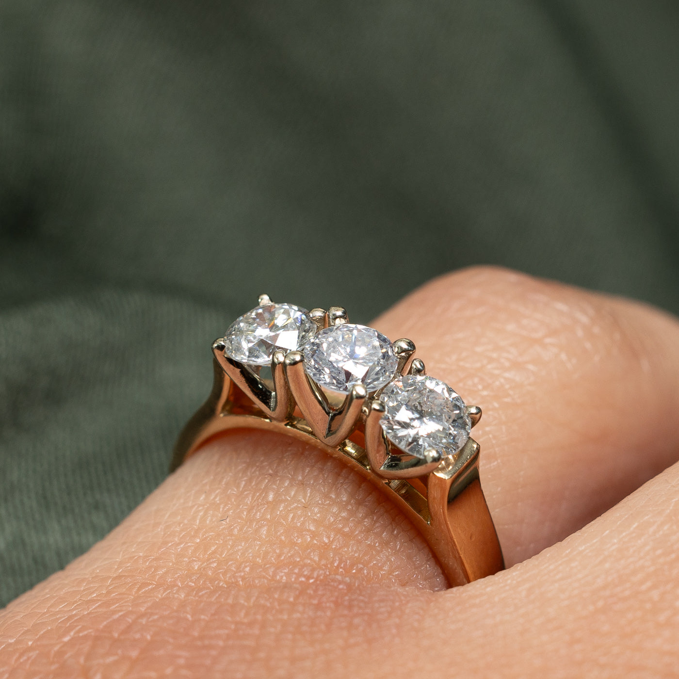 0.37ct Three Stone Diamond Ring | 0.72ctw Total Weight | Size 6 | Elegant Engagement & Wedding Band for Women | Perfect for Proposals, Anniversaries & Special Occasions