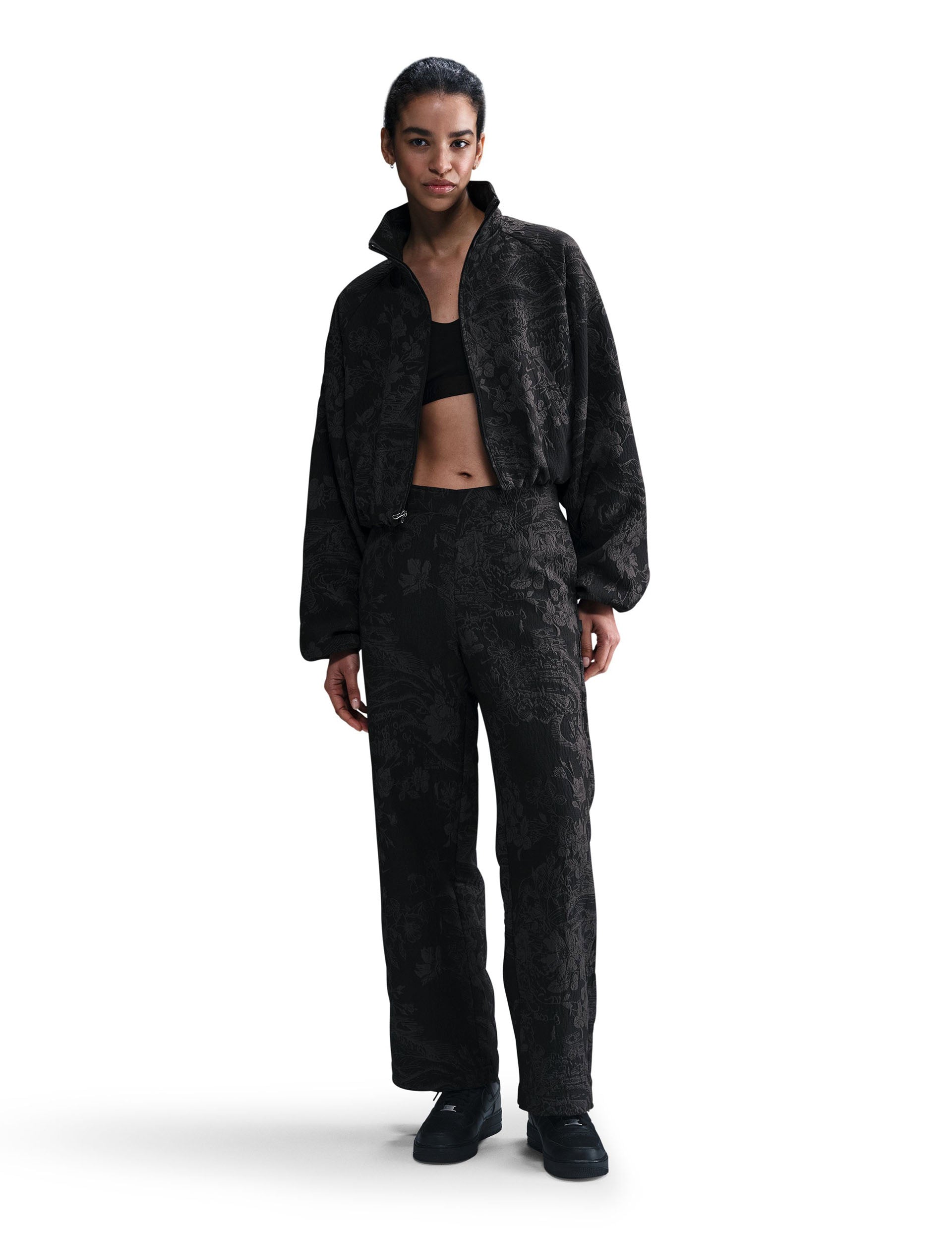 Premium Jacquard Track Pants for Men & Women - Breathable Sportswear Collection in Black/Anthracite - Perfect for Gym, Running & Casual Wear