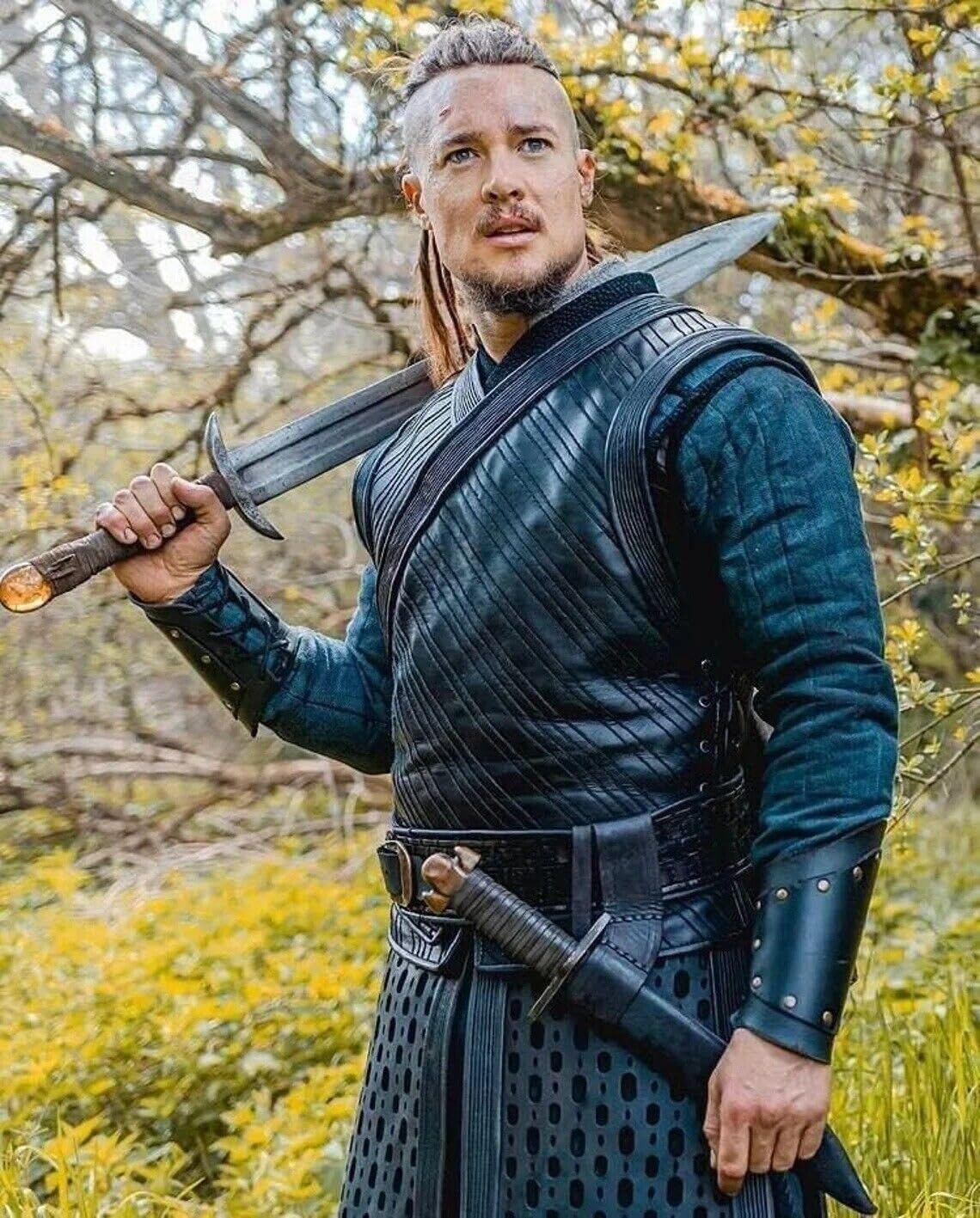 Uhtred's Steel Sword from The Last Kingdom - Functional Viking War Sword with Sheath | Handcrafted Warrior Seax for Hunting, Reenactment & Collecting | Perfect Medieval Gift for Men & History Enthusiasts