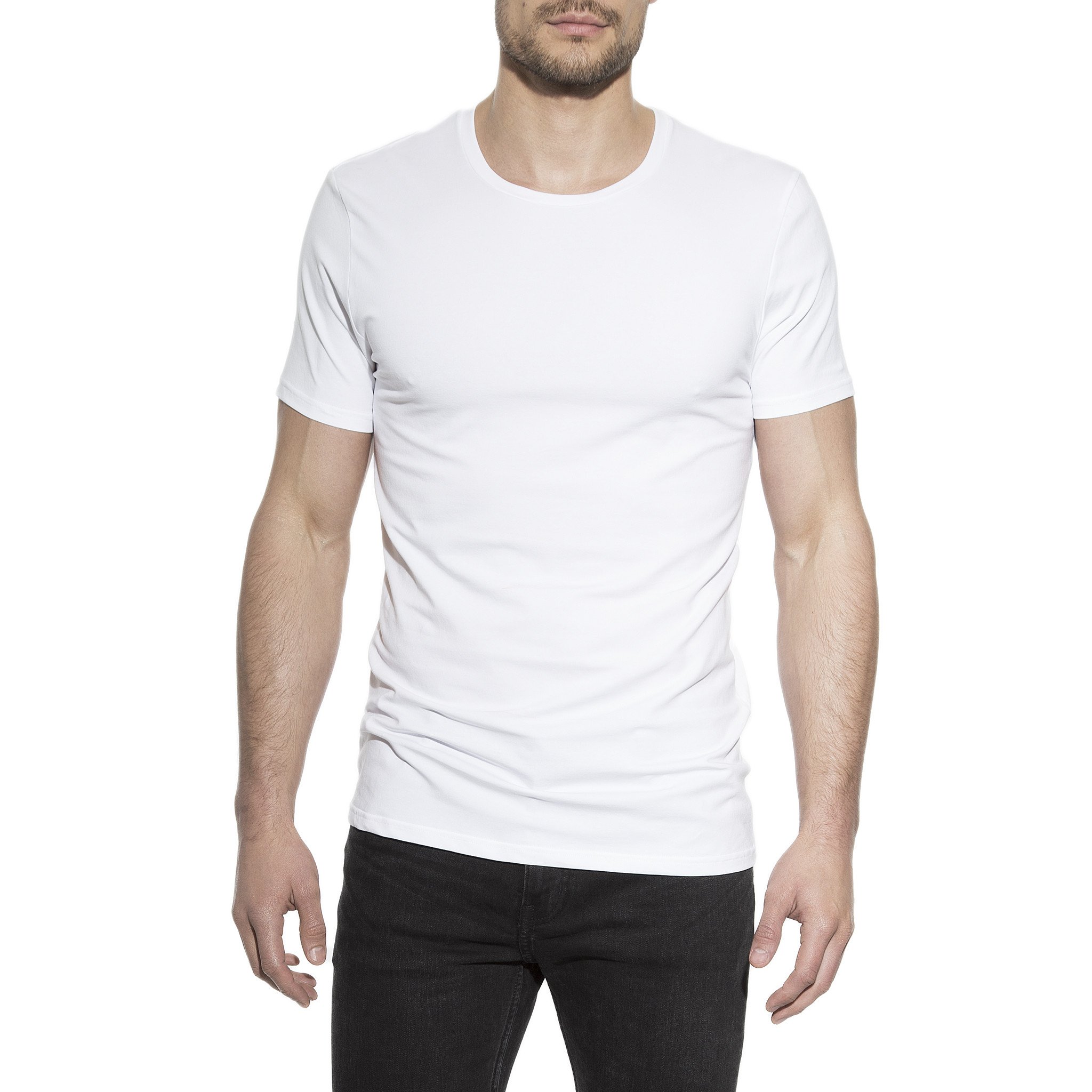 Premium Cotton Crew-Neck T-Shirt for Men - White (Medium) | Soft Breathable Undershirt & Casual Wear | Perfect for Layering, Gym, Office & Everyday Comfort