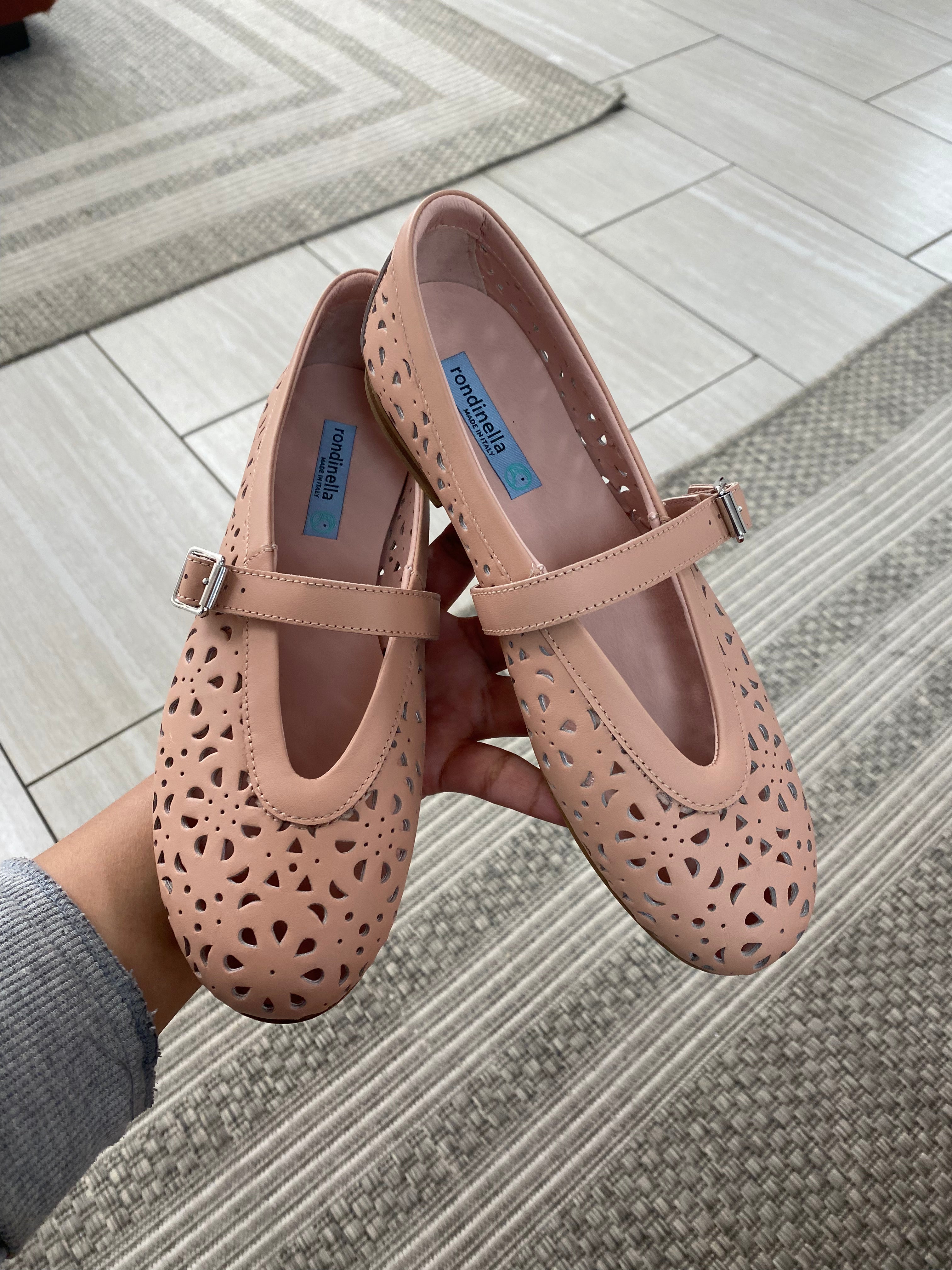 Rondinella Perforated Stap Flat - Breathable & Comfortable Women's Shoes for Work, Walking & Casual Wear