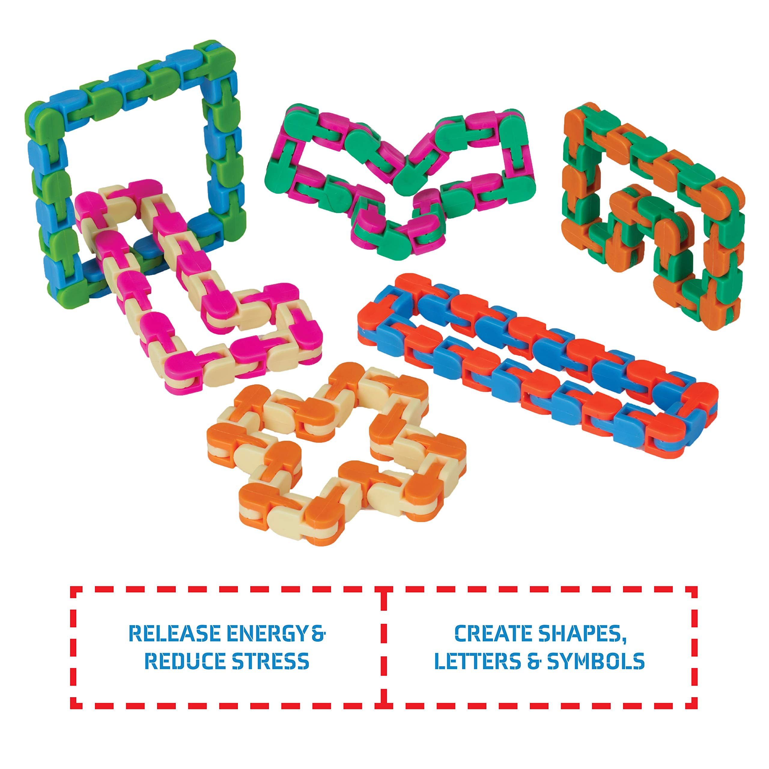 Neliblu Wacky Tracks 6 Pack Sensory Fidget Toys - Snap & Click Fidget Cube Puzzles for ADHD, Autism & Stress Relief - Therapy Sensory Toys for Kids & Adults - Perfect for Classroom, Office & Travel Focus Aid