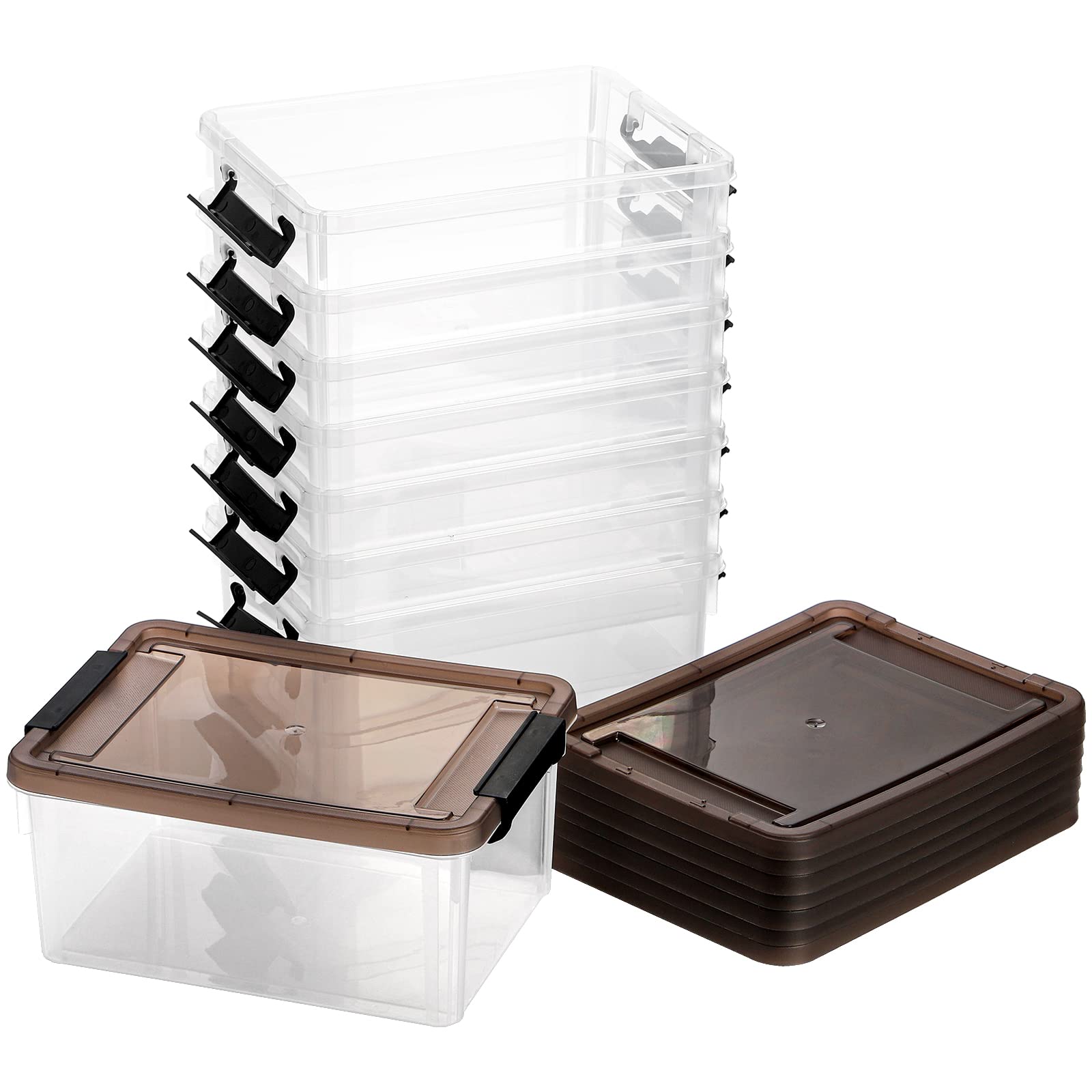 Nicunom 8-Pack 3.2 QT Clear Plastic Storage Bins with Lids - Stackable Organizing Containers for Home, Office, Kitchen & Craft Supplies