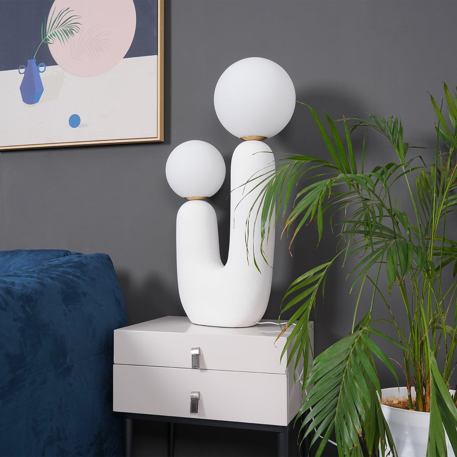 Oo Ceramics Table Lamp - Handmade Ceramic Nightstand Lamp for Bedroom & Living Room - Perfect for Cozy Home Decor & Ambient Lighting