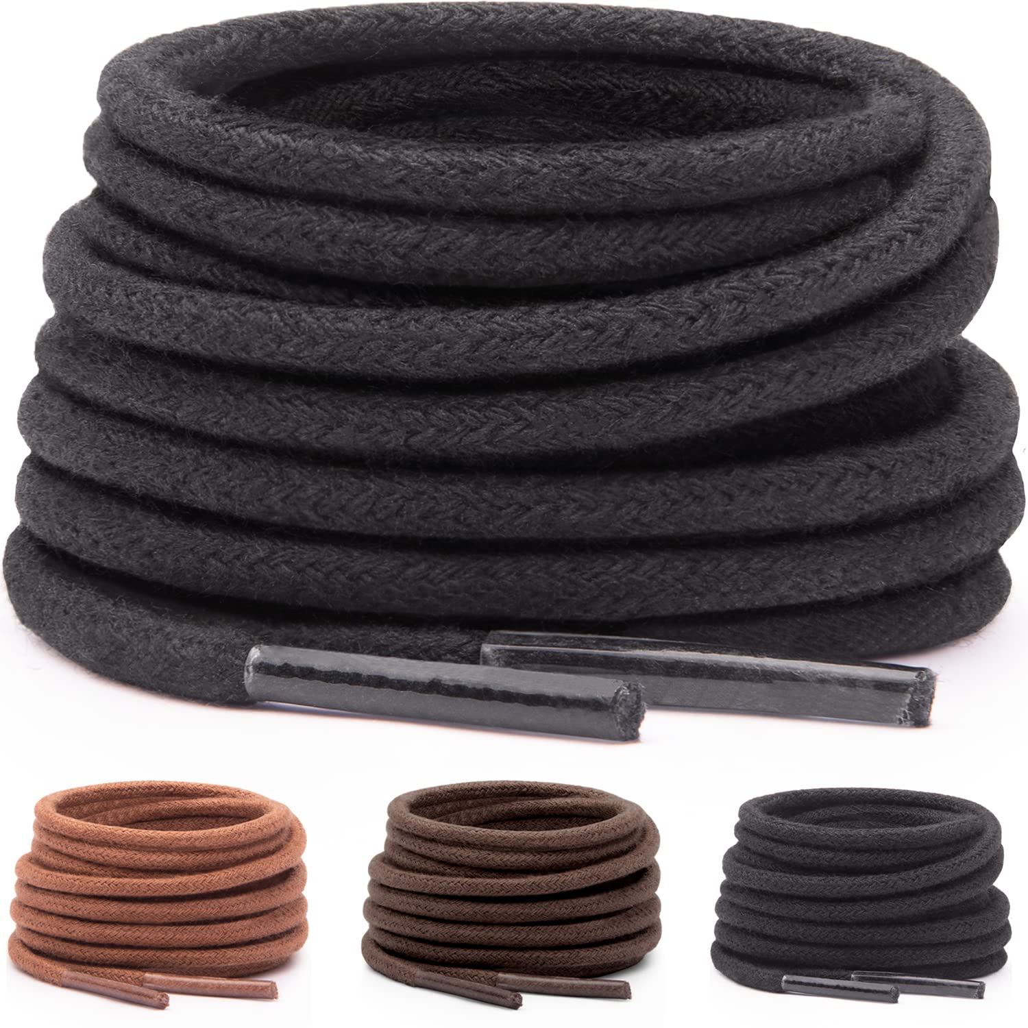 Premium Dress Shoe Laces for Men - Round Oxford Shoelaces in Multiple Lengths & Colors | Durable & Stylish Replacement Laces for Formal Shoes, Business Attire & Special Occasions
