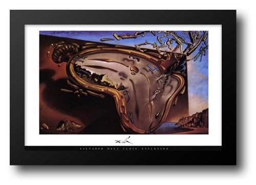 Salvador Dali Soft Watch at First Explosion Framed Art Print 40x28 - Surrealist Wall Decor for Living Room, Office & Gallery Displays