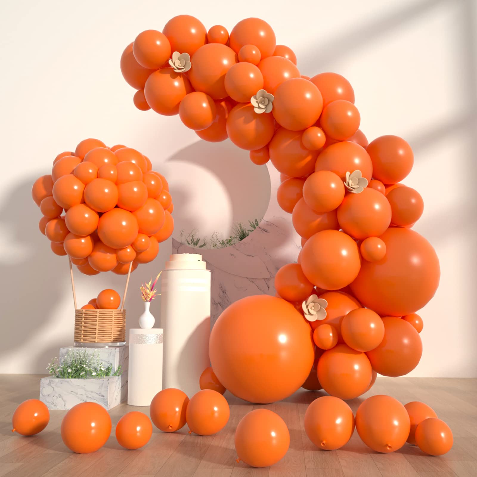 Styirl Orange Latex Balloons - 100 Pack (5/10/12/18 Inch) for Birthday Parties, Christmas Decorations, Graduation Celebrations & Baby Showers - Perfect for Gender Reveals, Festive Events & Home Decor