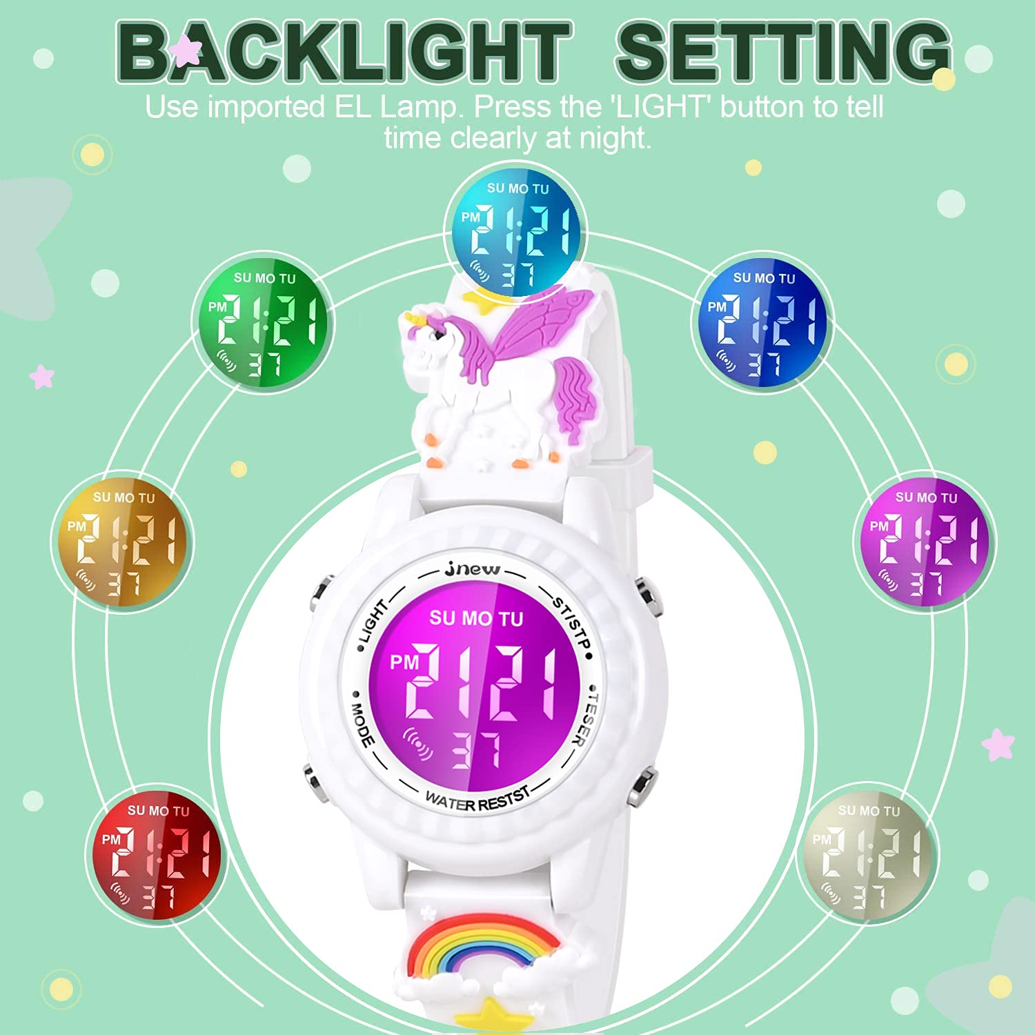3D Cartoon Waterproof Kids Watches with Alarm - Best Toys Gifts for Girls Age 3-10 | Fun & Durable Watch for Swimming, School & Outdoor Play