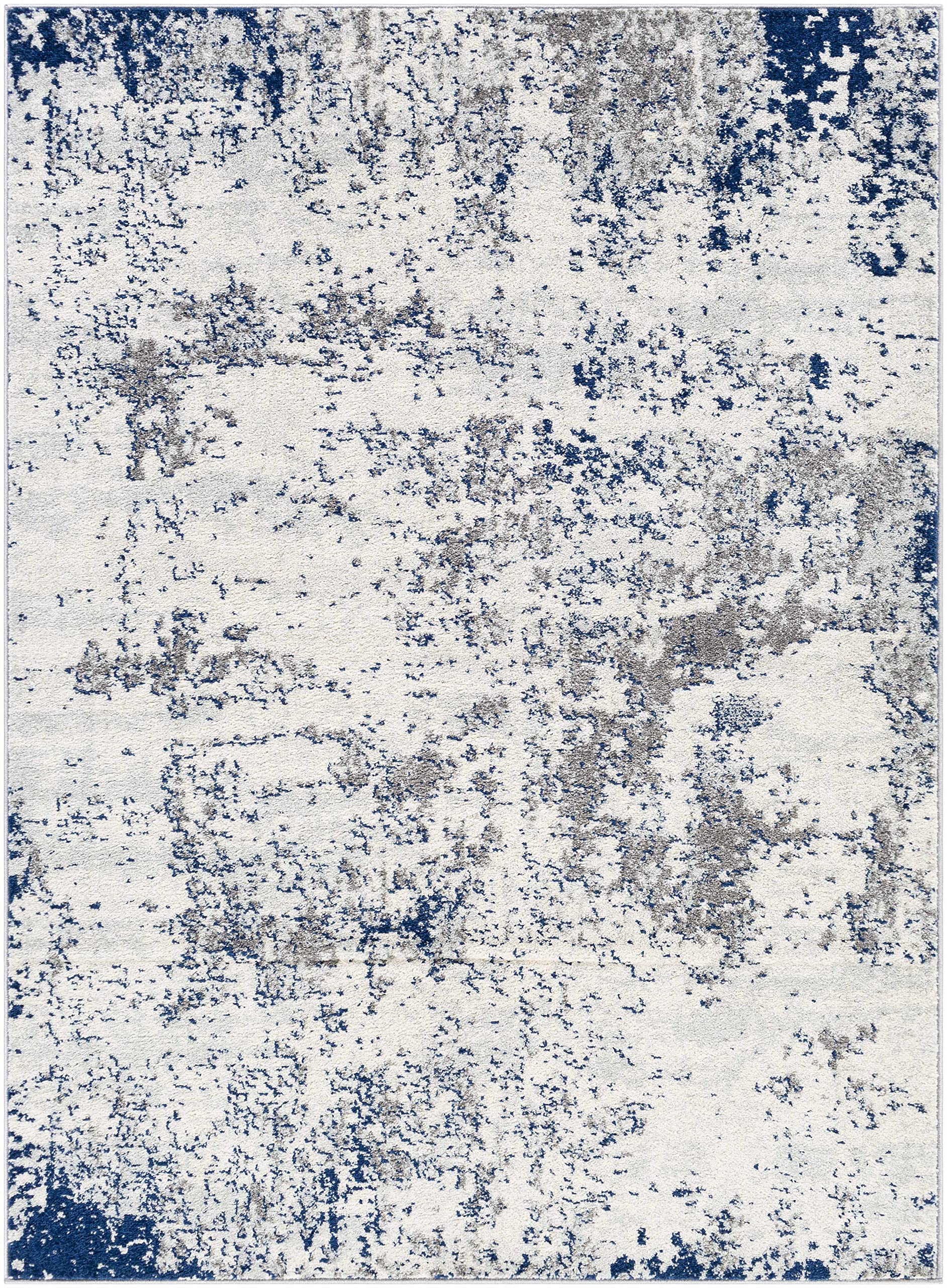 Modern Blue and Gray Hauteloom Warburton Area Rug 5'3