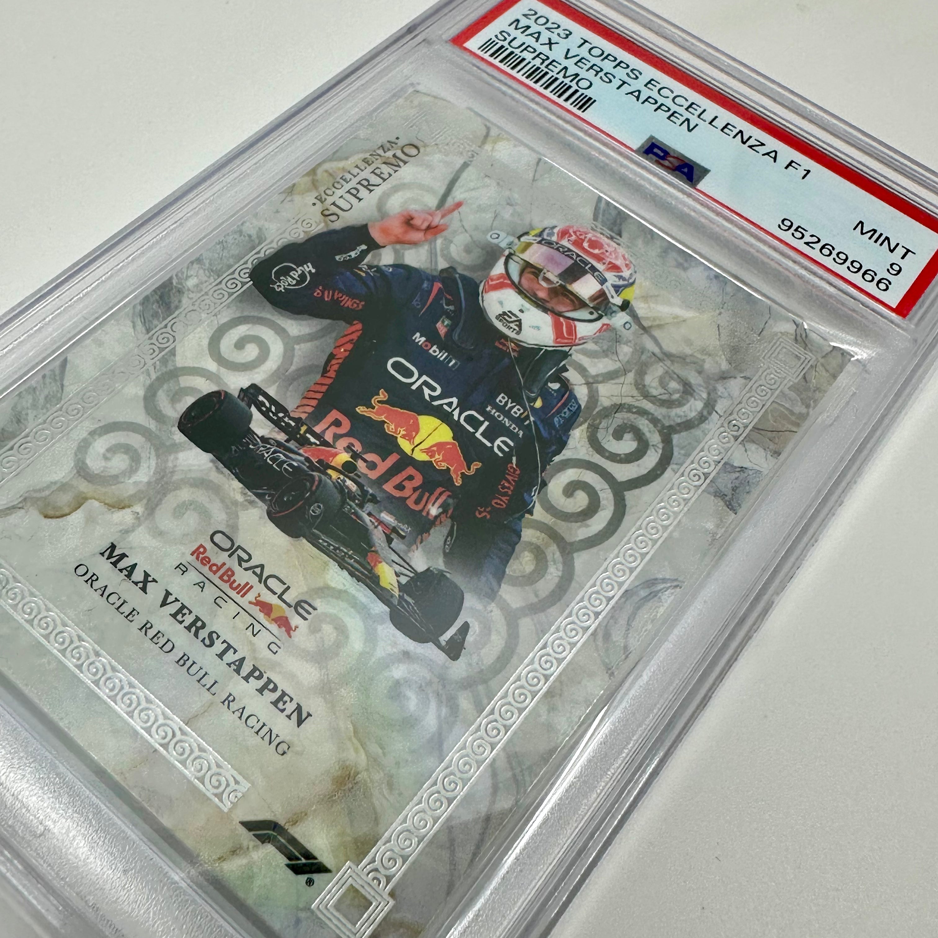 2023 Max Verstappen PSA 9 Eccellenza Supremo Trading Card - Perfect for Collectors, Sports Memorabilia Enthusiasts & Formula 1 Fans