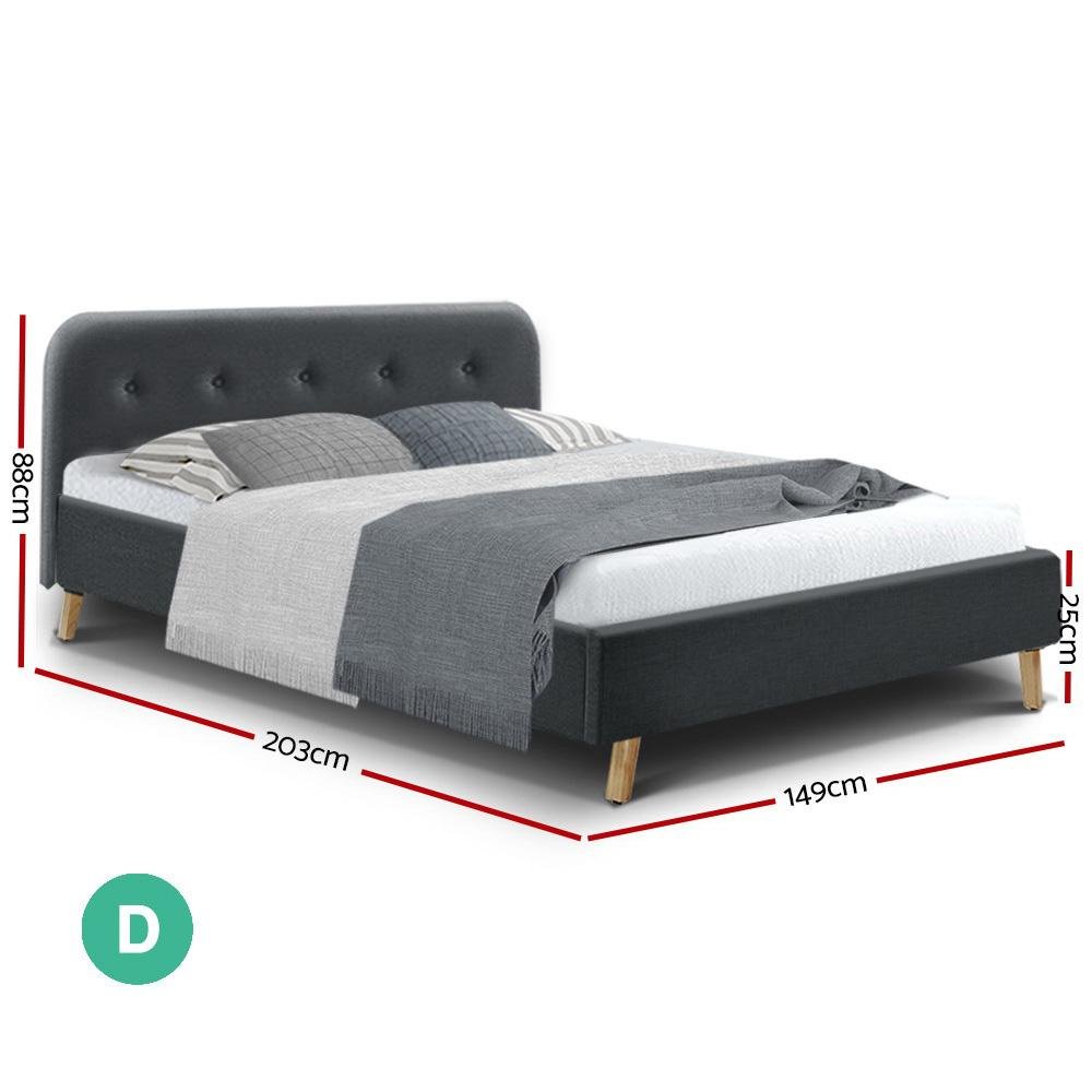 Tarcoola Medium Firm Bonnell Spring Mattress - Charcoal & Gray Double Package for Bedroom Comfort & Support | Perfect for Guest Rooms, Dorms & Apartments