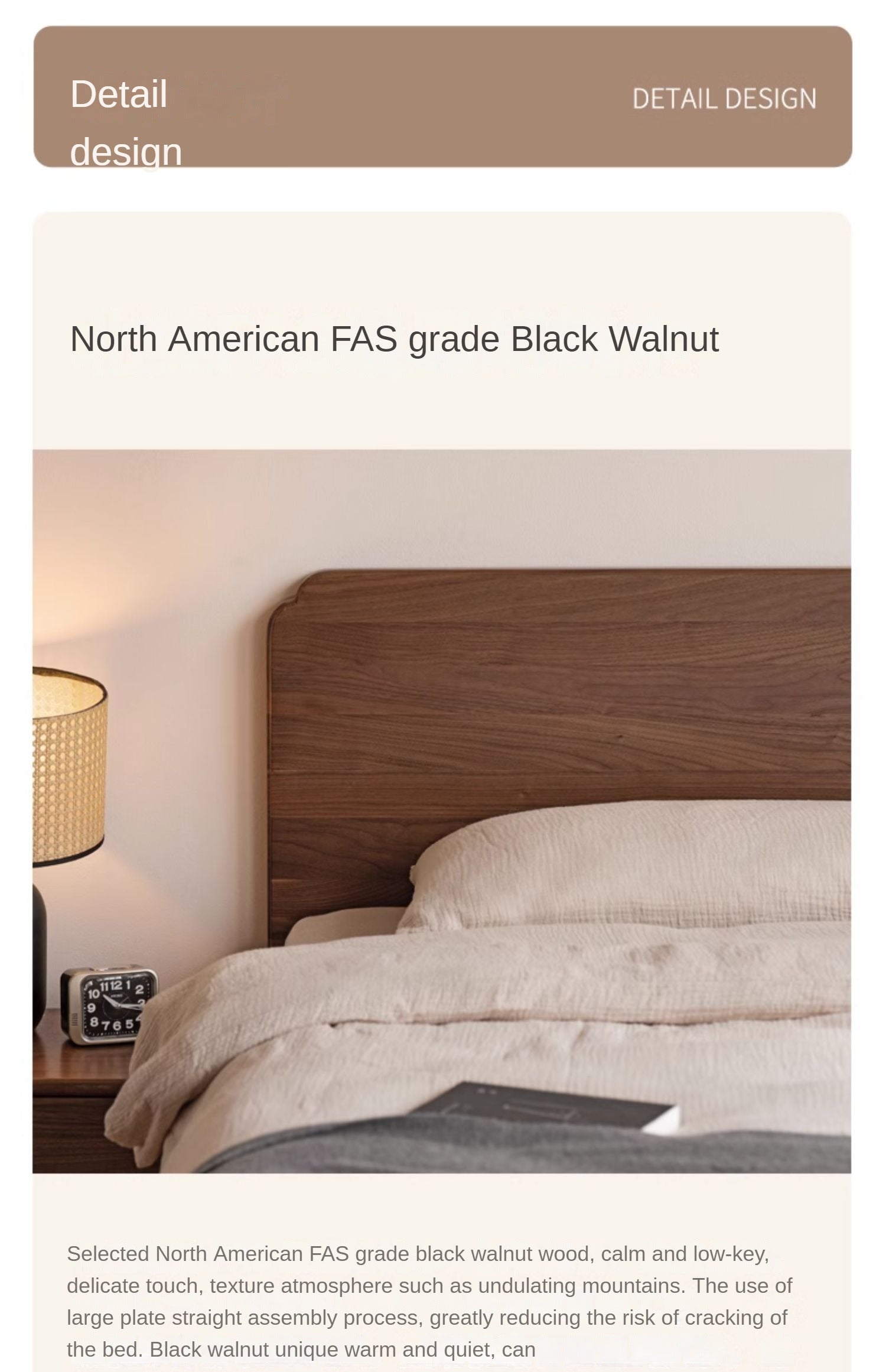 Premium Solid Oak & North American Black Walnut Wood Bed Frame - Handcrafted Luxury Bed for Master Bedroom, Guest Room & Modern Farmhouse Decor