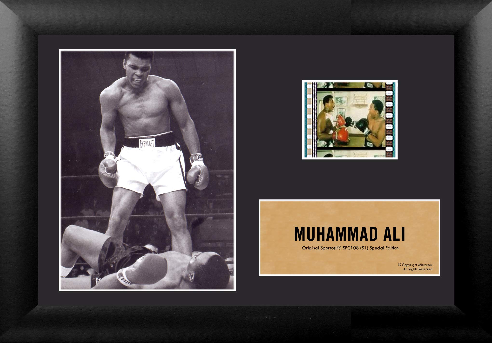 Authentic M. Ali vs Cassius Clay 7x5 Inch Boxing Memorabilia with 35mm Film Clip - Rare Collectible FilmCells Presentation - Perfect for Sports Fans & Boxing Memorabilia Collectors - Ideal for Man Cave, Sports Bar Decor, or Gift for Boxing Enthusiasts
