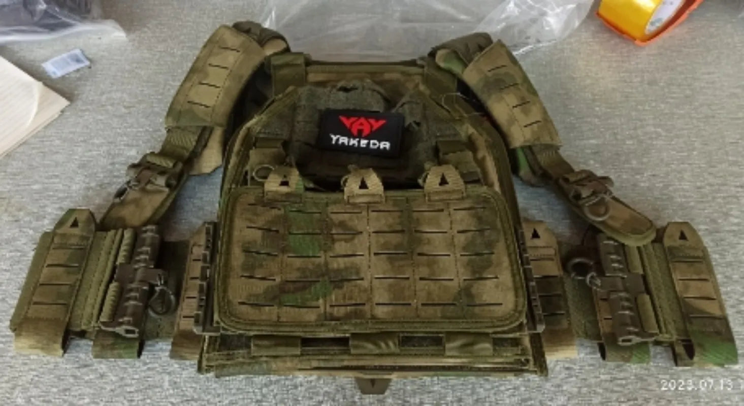 MC Camo Tactical Combat Vest - Adjustable Plate Carrier for Military, Hunting & Airsoft | Lightweight Body Armor for Outdoor Adventures & Survival Gear