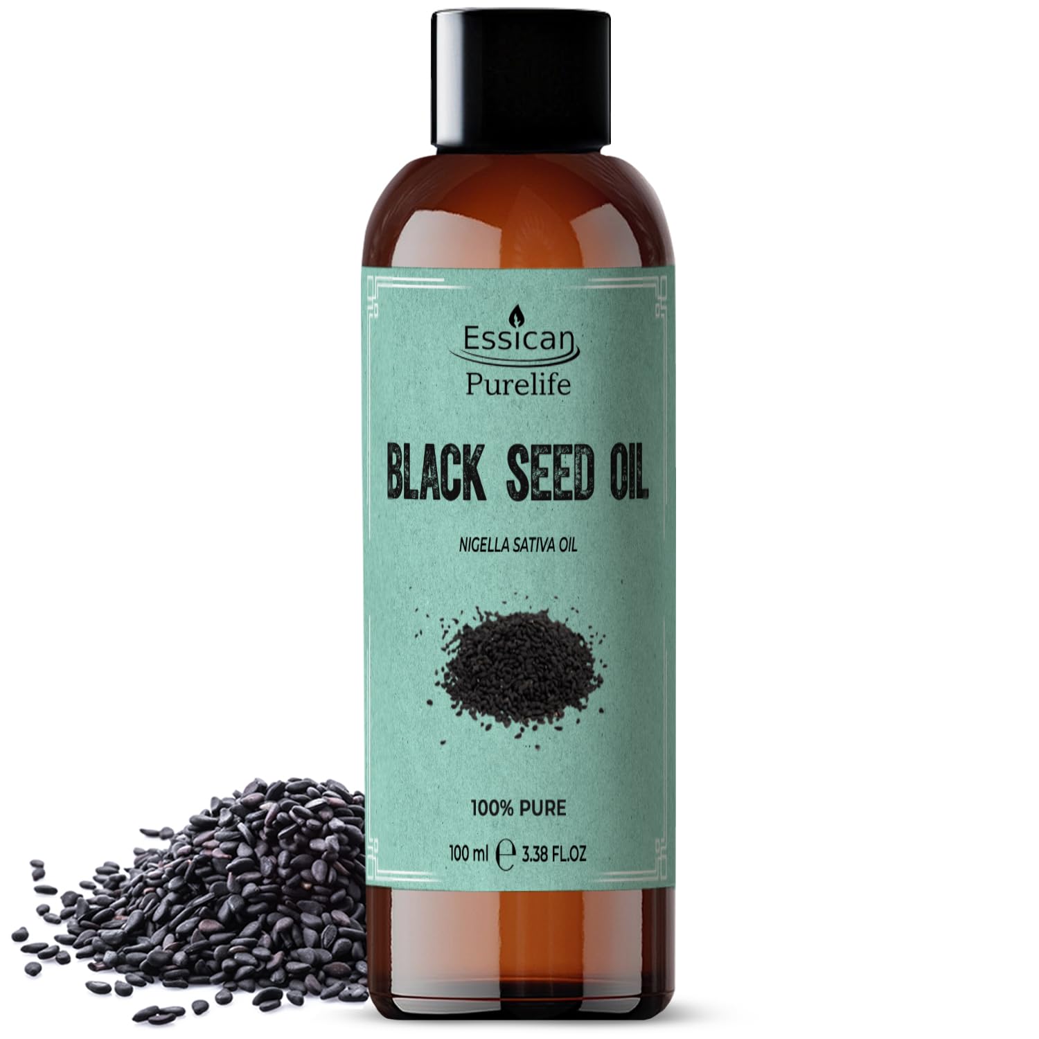 **Premium Cold Pressed Black Seed Oil 100ml - 100% Pure, Natural Kalonji Oil (Black Cumin Seed Oil) Rich in Omega 3, 6 & 9 - Vegan Friendly - Supports Immunity, Skin & Hair Health - Perfect for Cooking, Supplements & Aromatherapy**