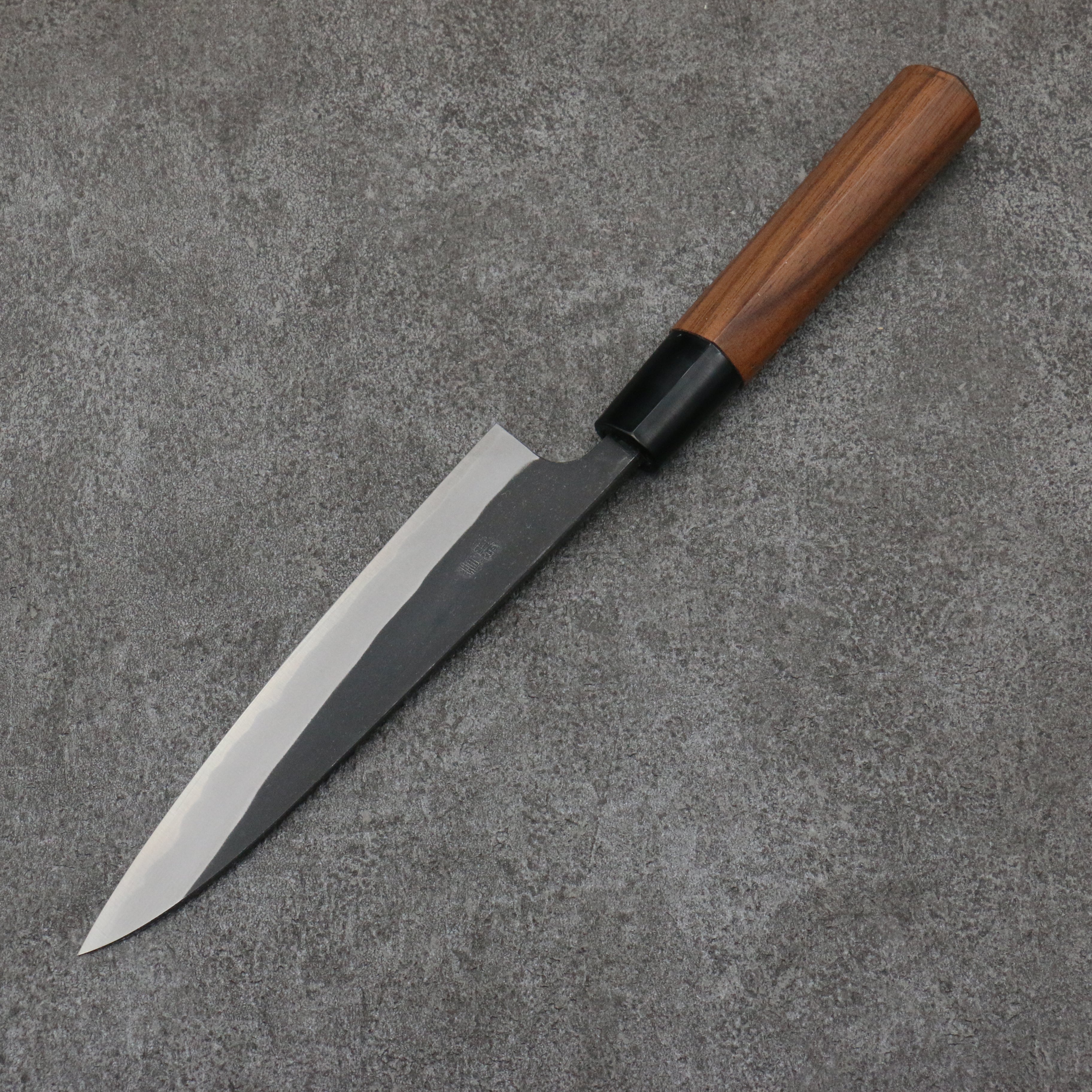 Nao Yamamoto Blue Steel Kurouchi Petty Utility Knife 150mm with Walnut Handle - Perfect for Slicing, Peeling & Precision Kitchen Tasks