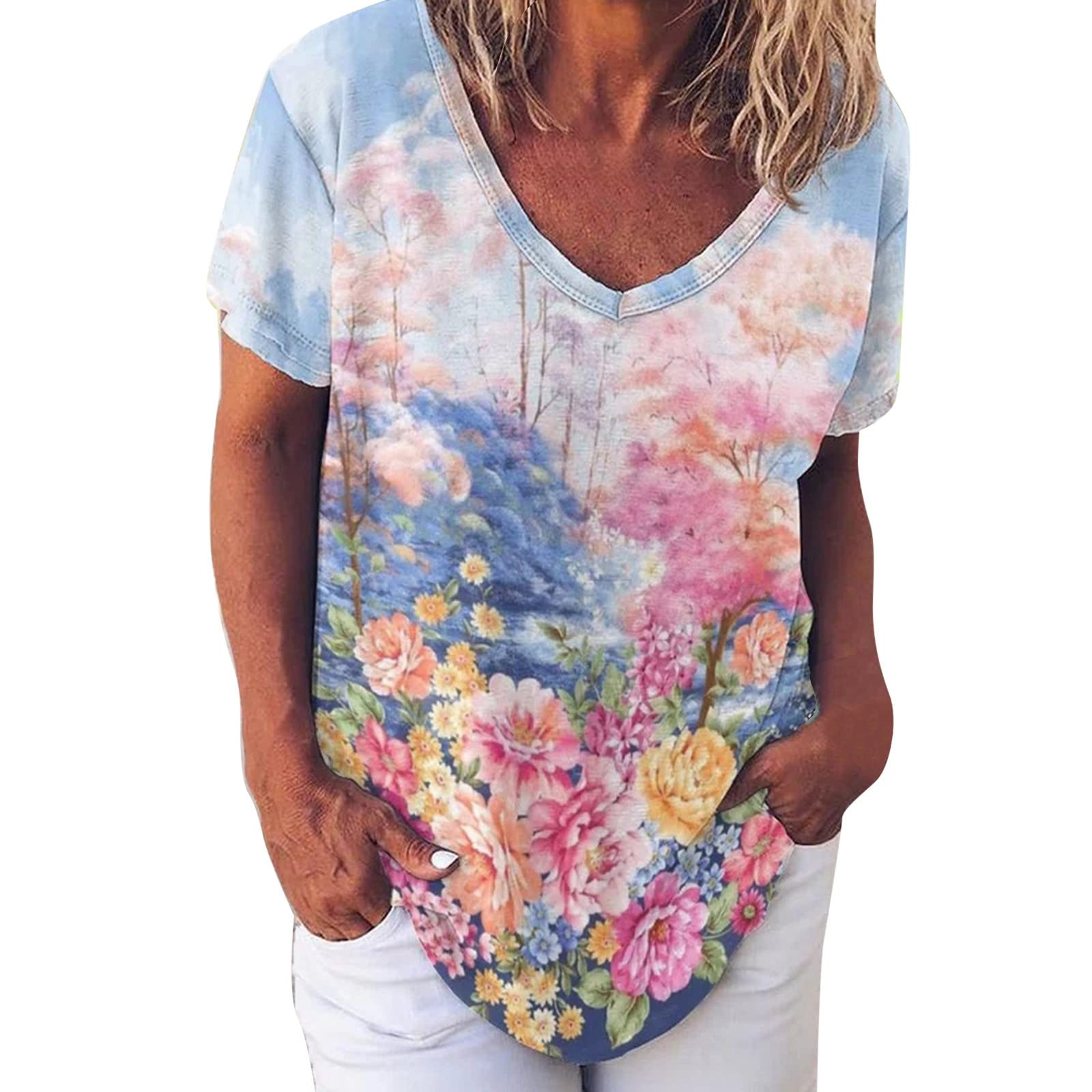 Women's Casual Summer Short Sleeve Hawaiian Shirts - Breathable Workout Tops & Stylish Beachwear for Outdoor Activities and Vacation