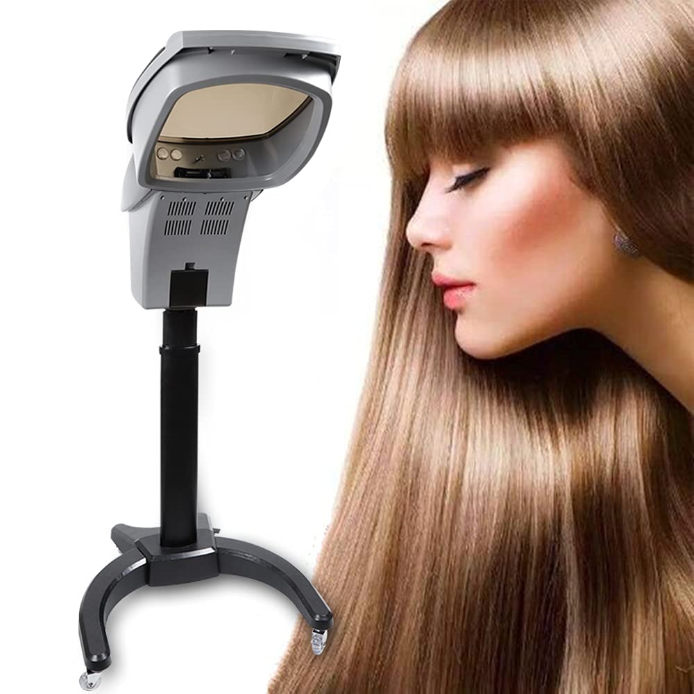 **Munsinn Professional Standing Hair Steamer with Micro Mist & Ozone - Salon & Home Use Hooded Floor Steamer for Deep Conditioning, Oil Treatment & SPA - Includes Rolling Stand (Black) - Perfect for Salons, Home Hair Care & Relaxing SPA Treatments**