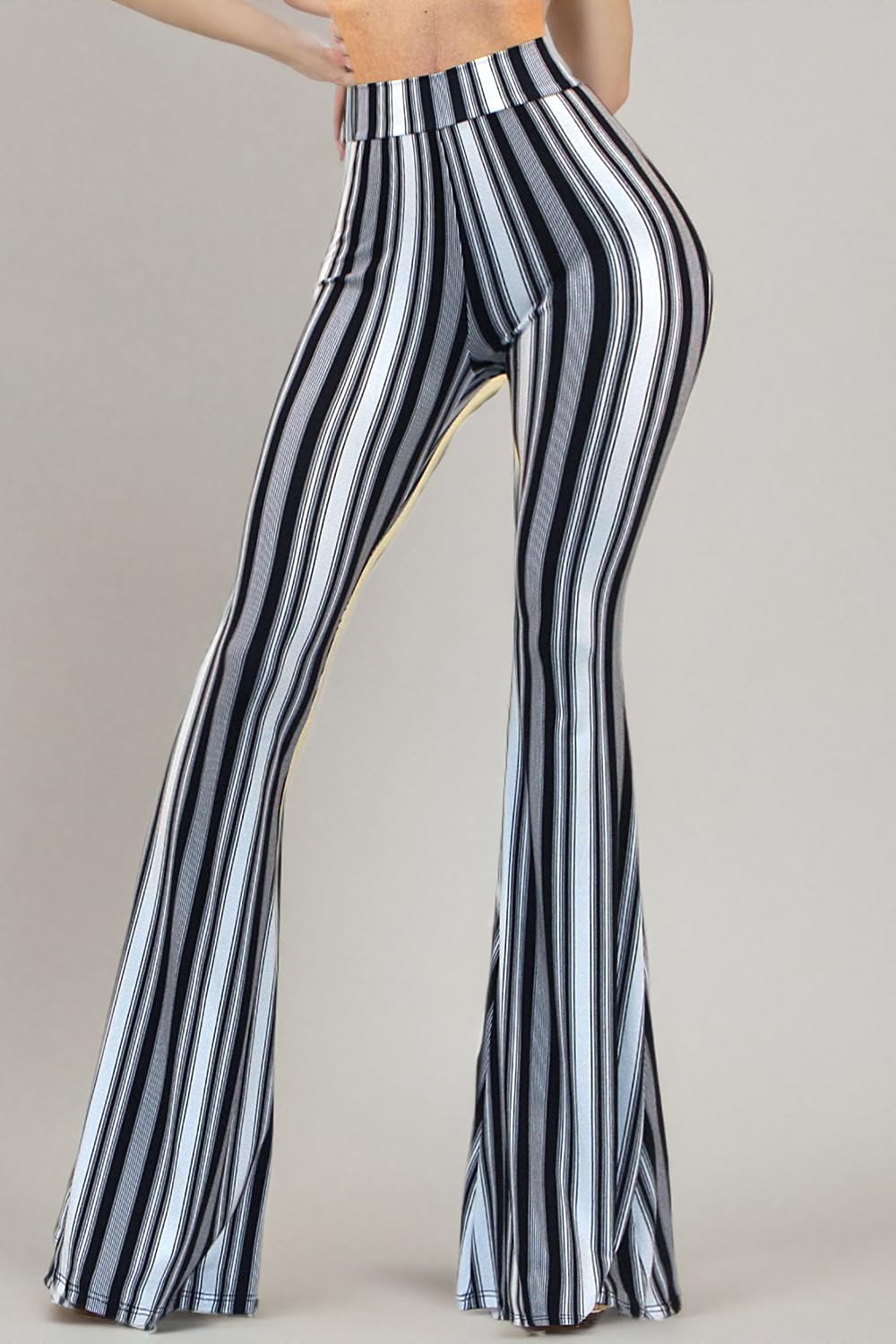 Vivicastle Women's Boho Wide Leg Flare Bell Bottom Pants - USA Hippie Style Solid Color Casual Pants for Music Festivals & Beach Vacations