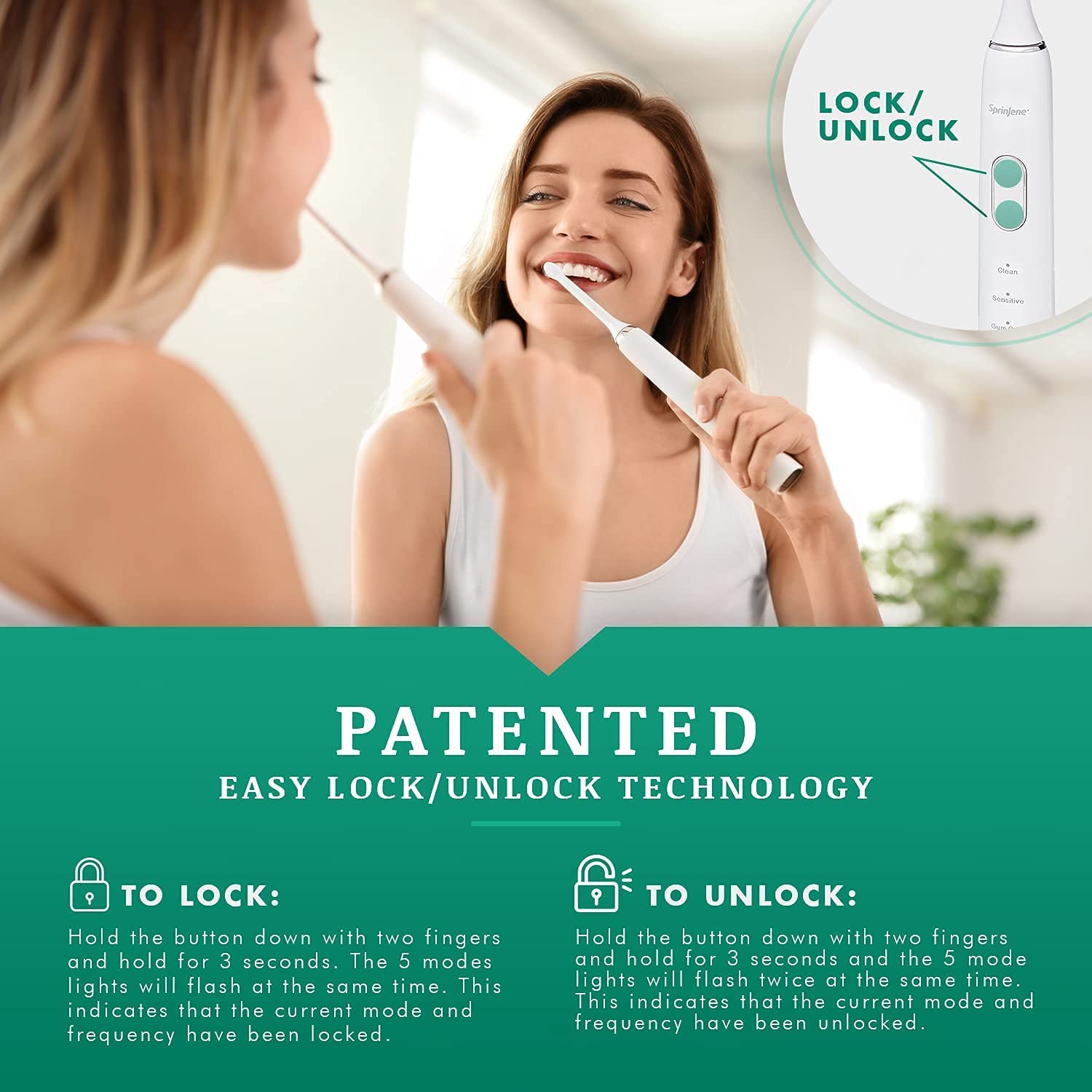 SprinJene Natural Fluoride Toothpaste for Healthy Teeth & Gums (2 Pack) + Electric Toothbrush with Wireless Charger & 2 Replacement Heads - Perfect for Travel, Home & Daily Oral Care Routine