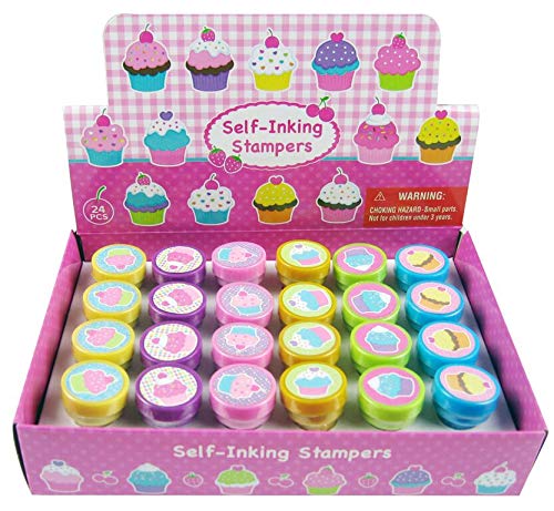 24-Piece Cupcake Stampers for Kids - Baking Party Favors, Pinata Fillers, Classroom Rewards - Fun Baking Tools for Birthday Parties & School Activities