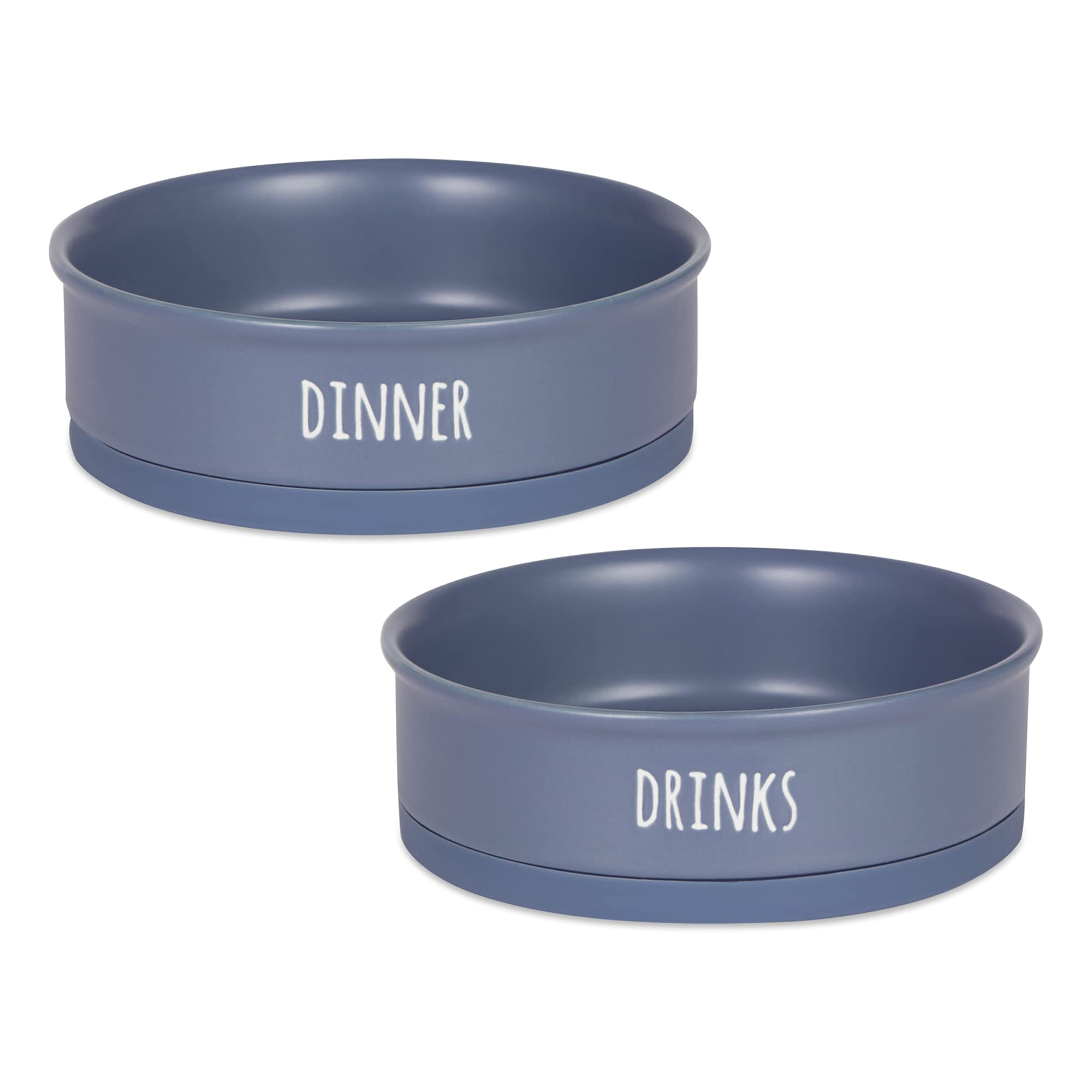Bone Dry Ceramic Pet Collection Dinner, Drinks & Dessert Set with Treat Canister - Perfect for Pet Lovers, Home Decor, and Gift Giving