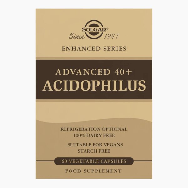 Advanced 40+ Acidophilus Probiotic Supplement - 60 Vegan Capsules for Digestive Health & Immune Support | Gut Flora Balance for Adults & Seniors