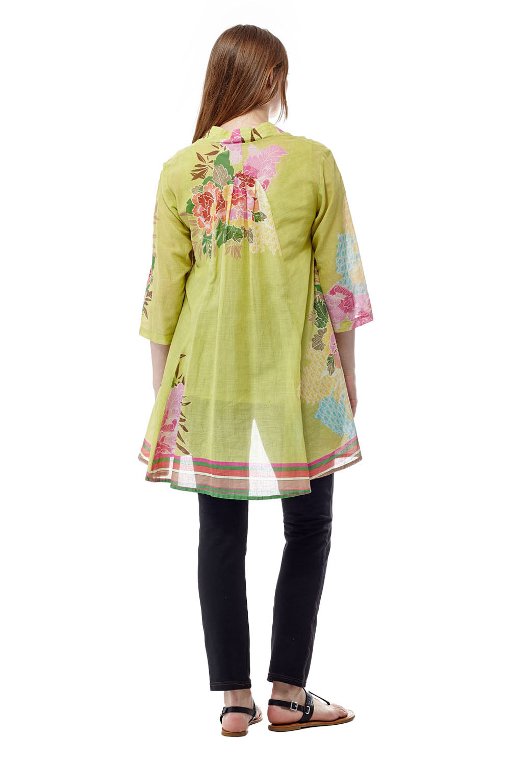 La Cera Hi Lo Hibiscus Tunic - Flowy Boho Blouse for Women, Casual Summer Tops with Floral Print, Perfect for Beach Vacations & Date Nights