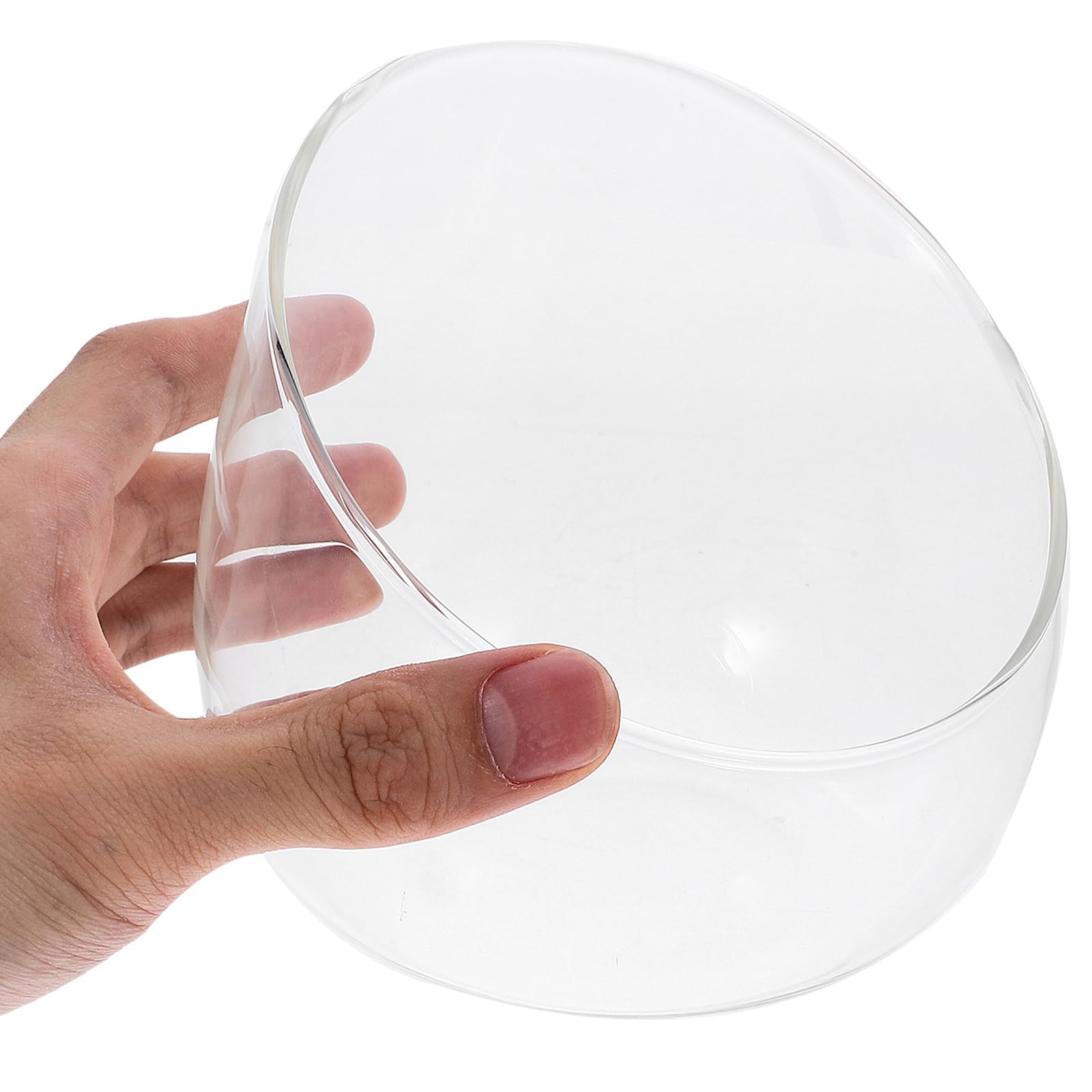 Angoily Cut Glass Bowl Vase - Elegant Terrarium Container, Candle Holder, Candy Dish & Planter for Home Decor, Centerpiece, Floral Arrangements & DIY Projects