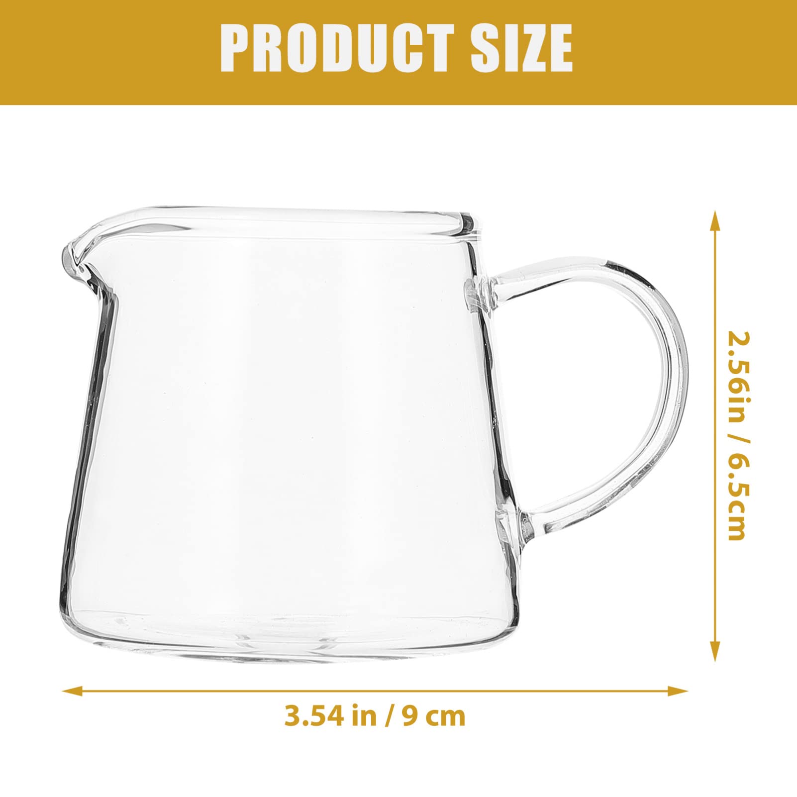2-Piece Crystal Glass Creamer Pitcher Set - Coffee & Milk Frothing Pitcher, Sauce Jug - Perfect for Latte Art, Kitchen Serving & Coffee Shops