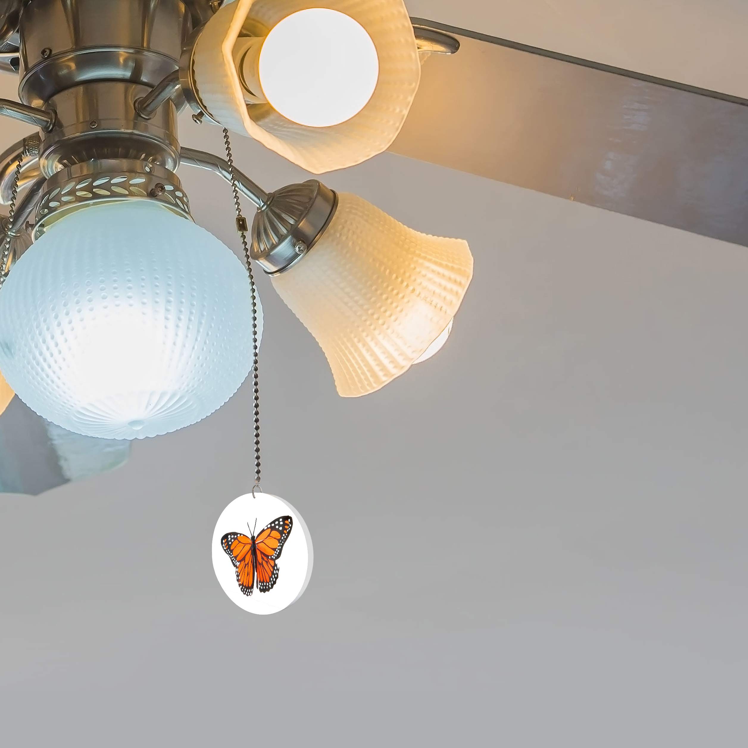 Monarch Butterfly Ceiling Fan Pull Chain & Light Switch - Decorative Home Accessory for Bedroom, Nursery, and Boho Decor