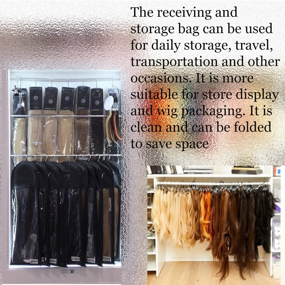 2-Piece Hair Extensions Hanger with Storage Bag - Professional Wig Organizer for Dust-Proof Hair Extension Storage - Perfect for Salon, Home & Travel Use
