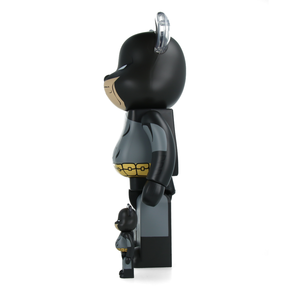 400% + 100% Bearbrick Batman Hush Black Version Collectible Figure - DC Comics Vinyl Art Toy for Display & Home Decor